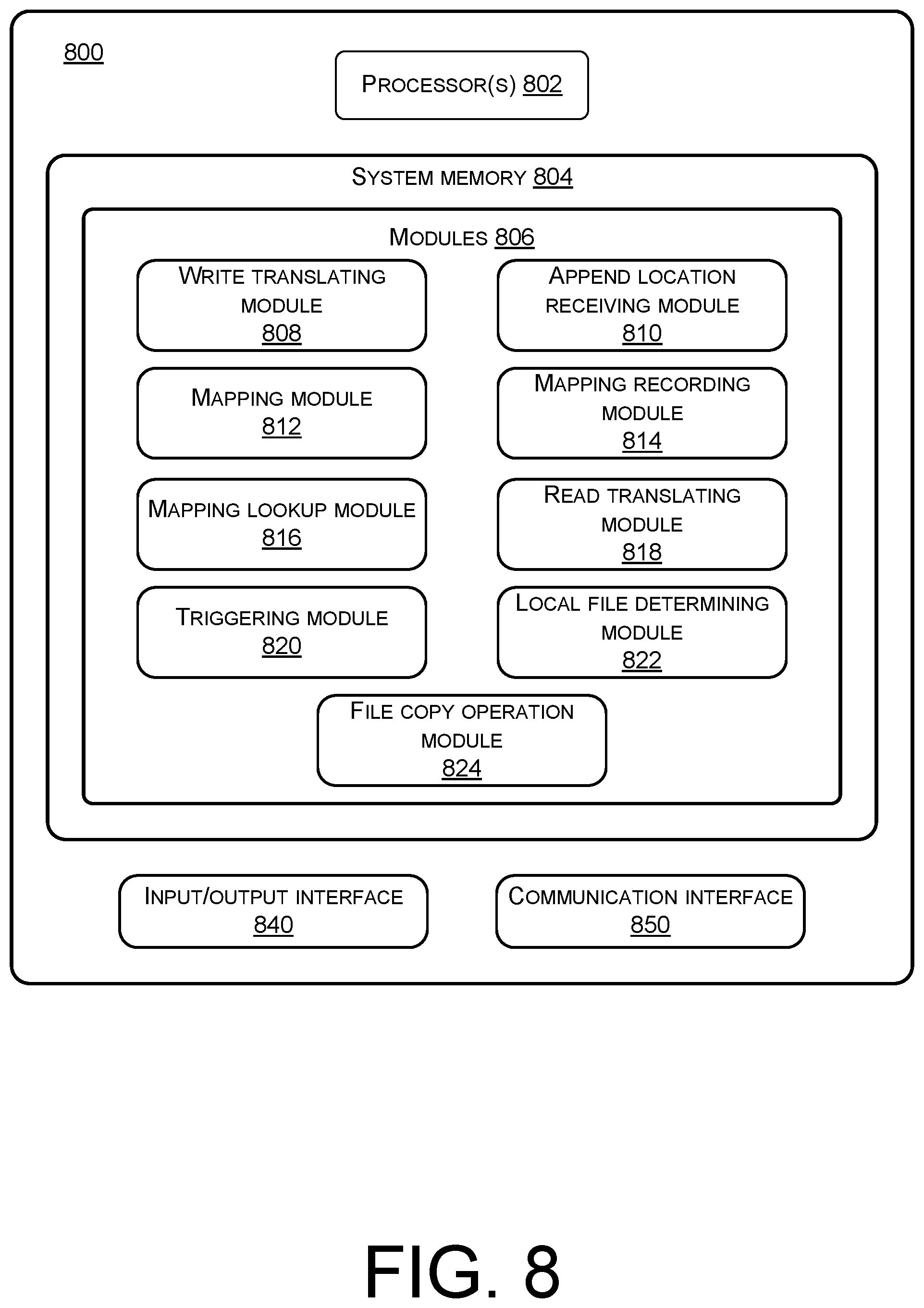 Patent US11847100 Figure 8 – Distributed file system servicing random-access operations