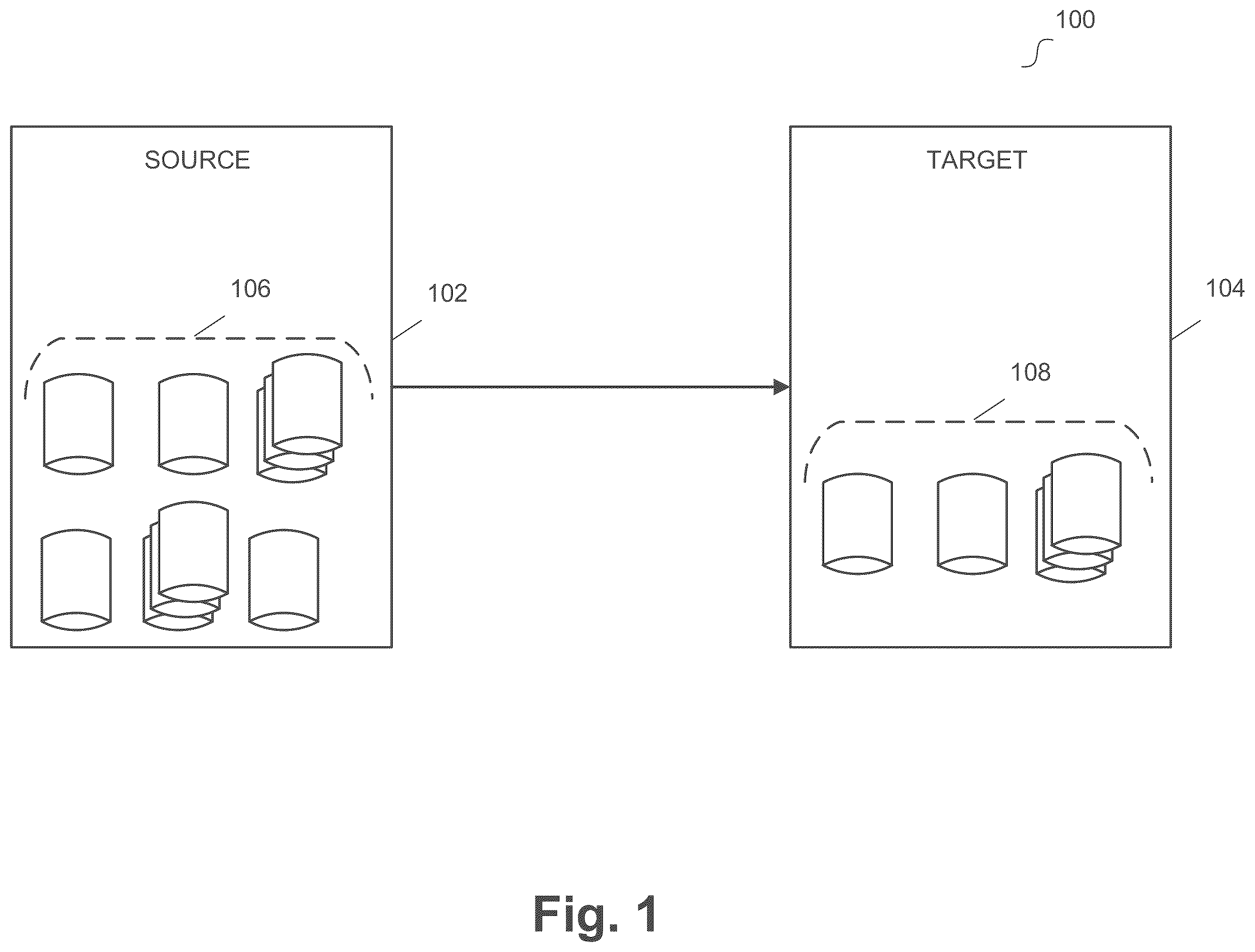 Patent US11847103 Figure 1 – Data migration using customizable database consolidation rules