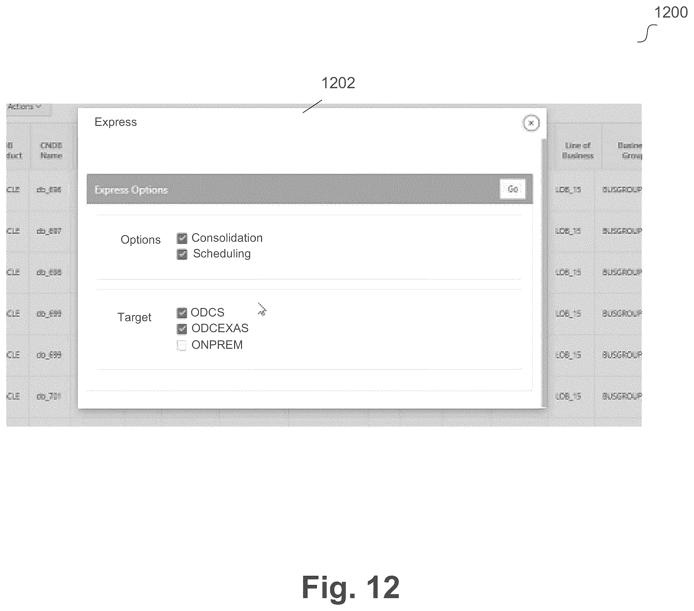 Patent US11847103 Figure 12 – Data migration using customizable database consolidation rules
