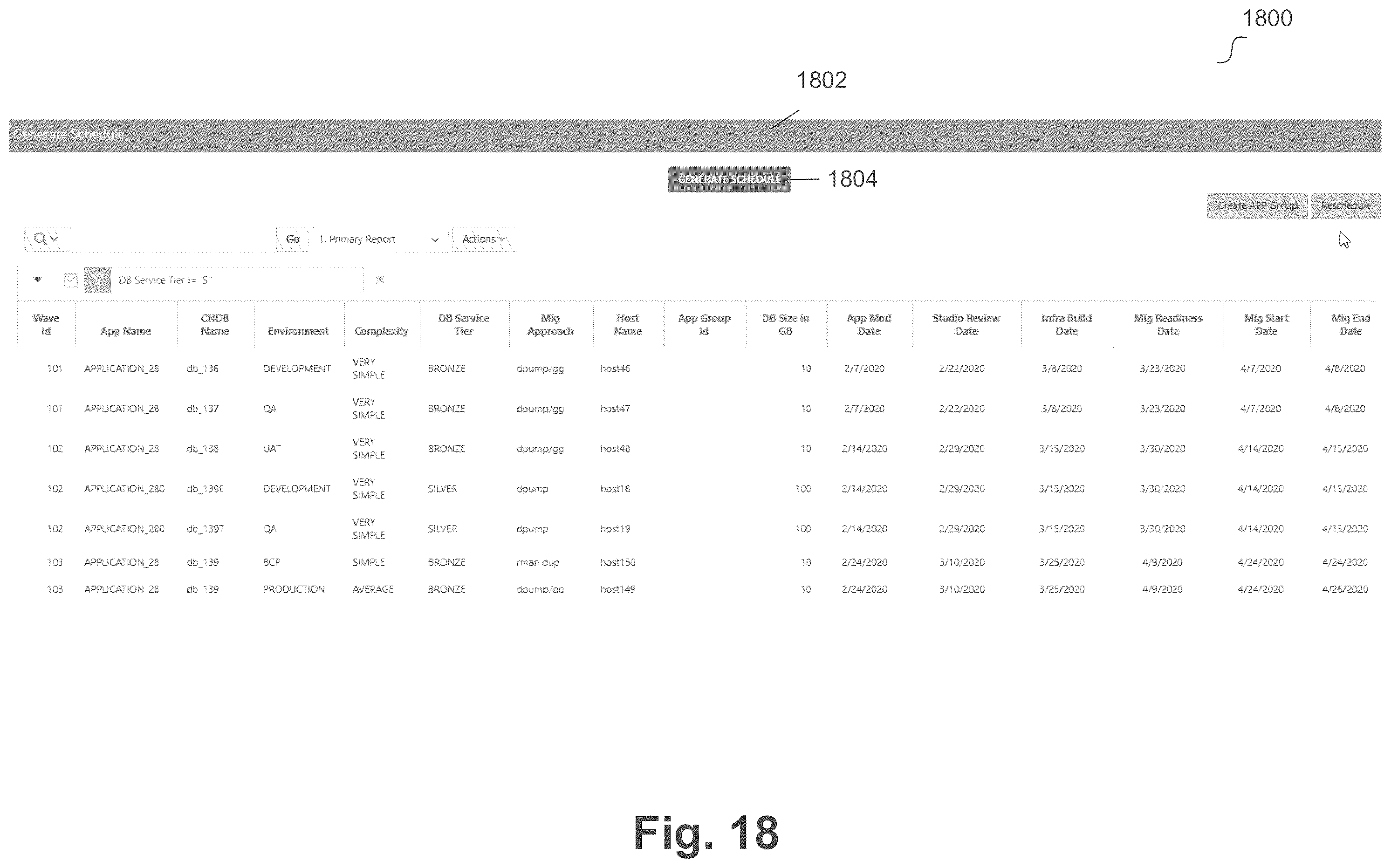 Patent US11847103 Figure 18 – Data migration using customizable database consolidation rules