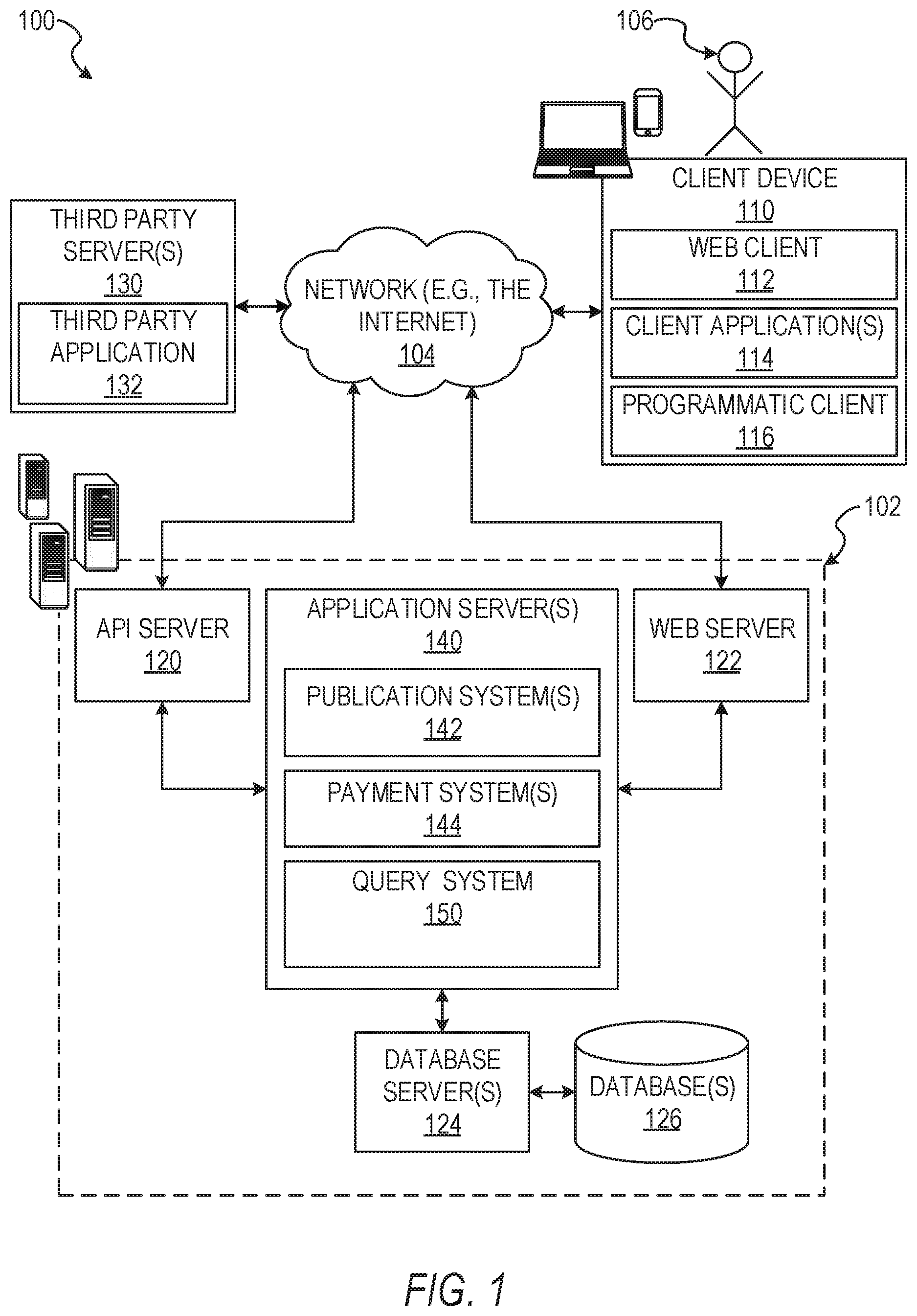 Patent US11847128 Figure 1 – Flexibly managing records in a database to match searches