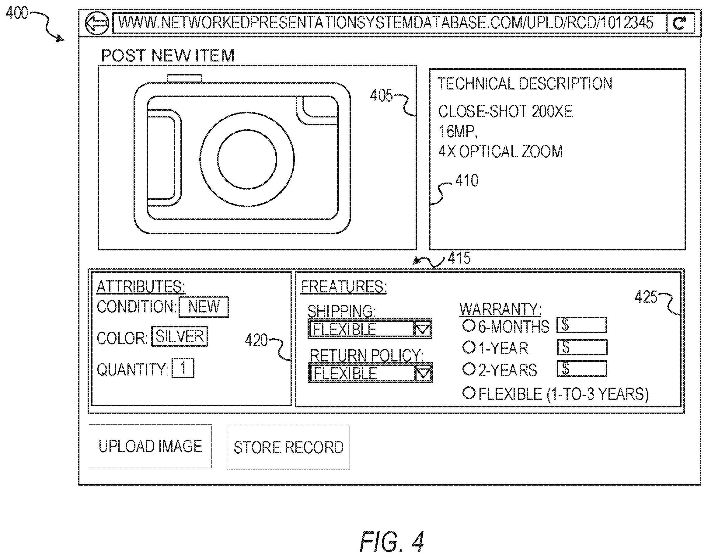 Patent US11847128 Figure 4 – Flexibly managing records in a database to match searches