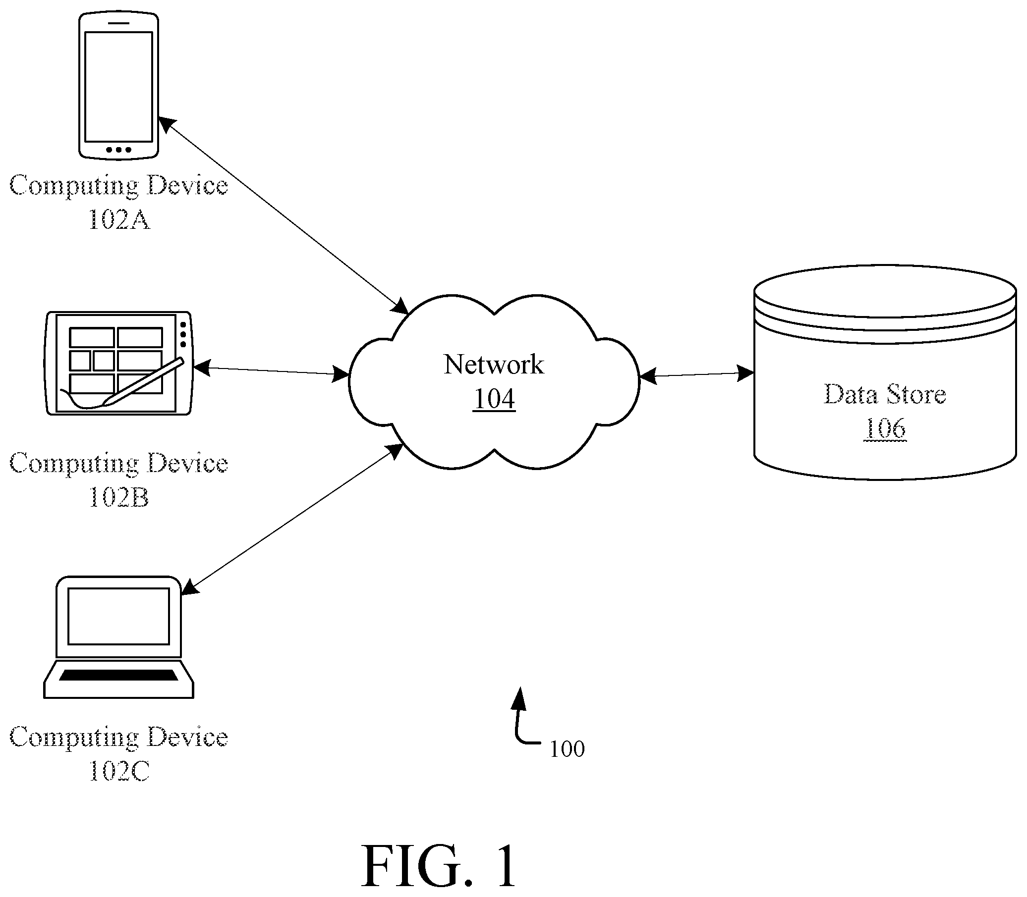 Patent US11847145 — Aliased data retrieval for key-value stores — Figure 1