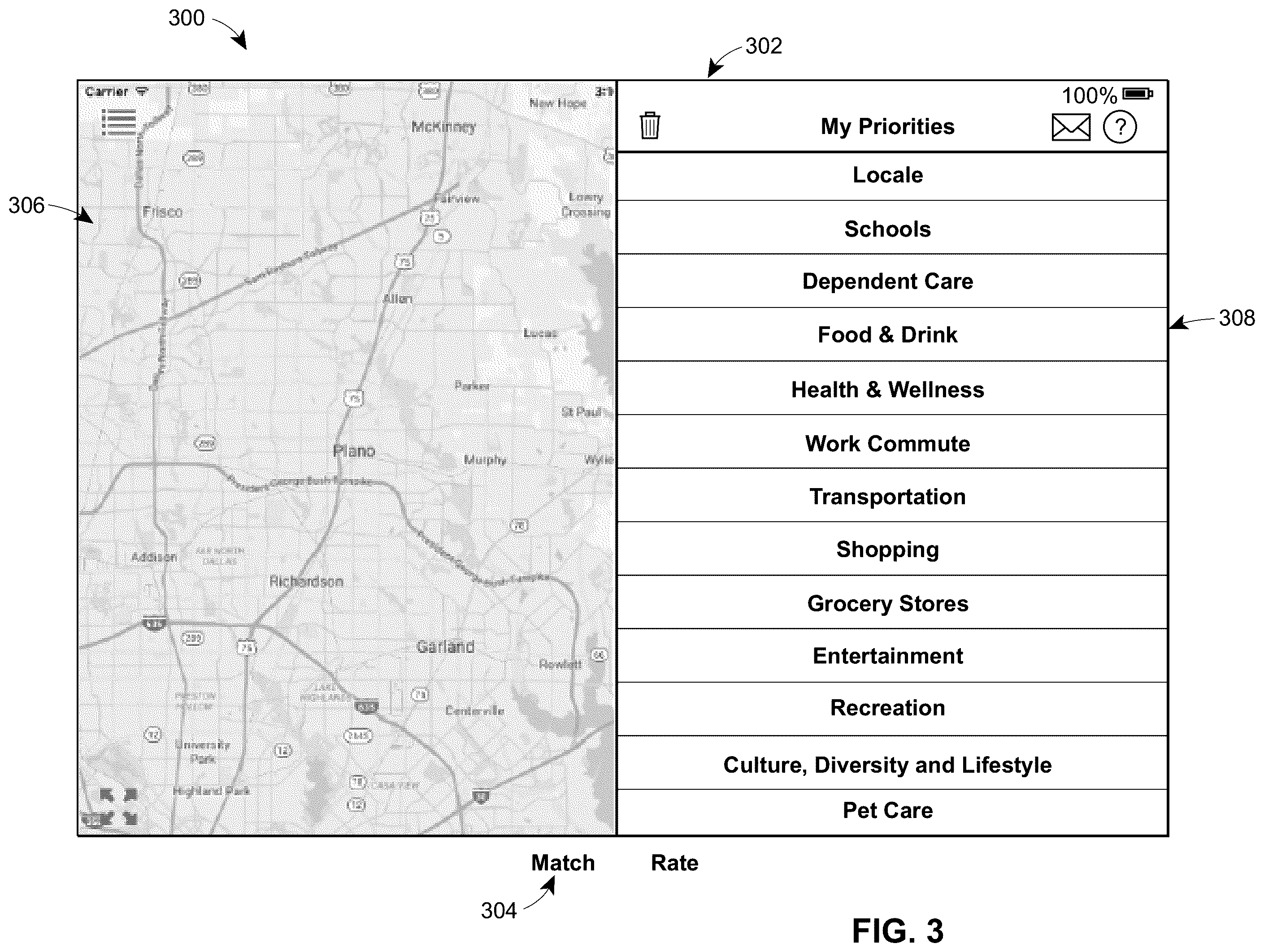 Patent US11847146 Figure 3 – System and method for identifying locations with lifestyle preferences