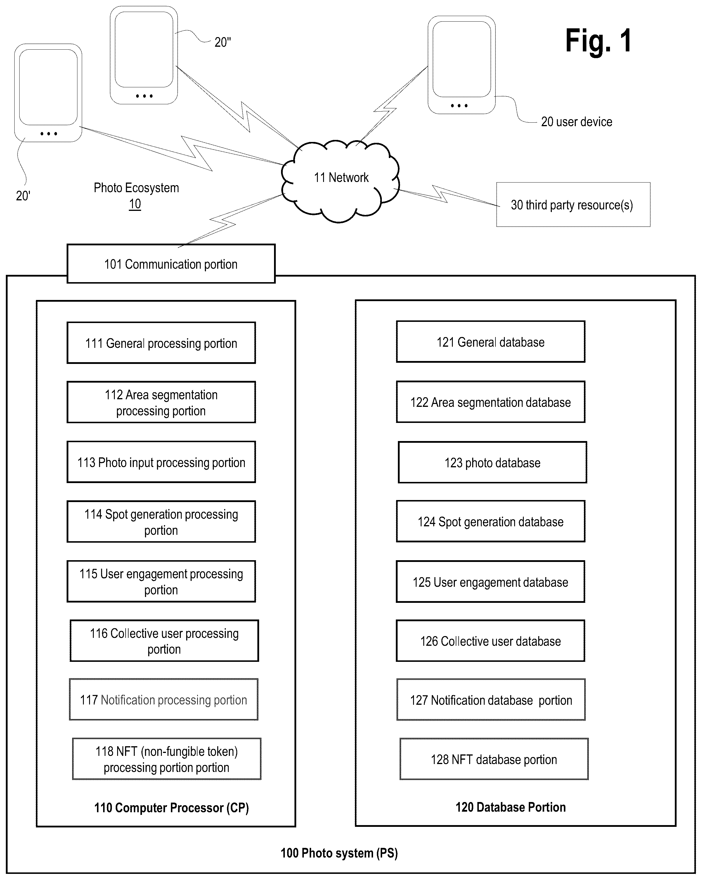 Patent US11847158 Figure 1 – Systems and methods for processing media to generate dynamic groups to provide content