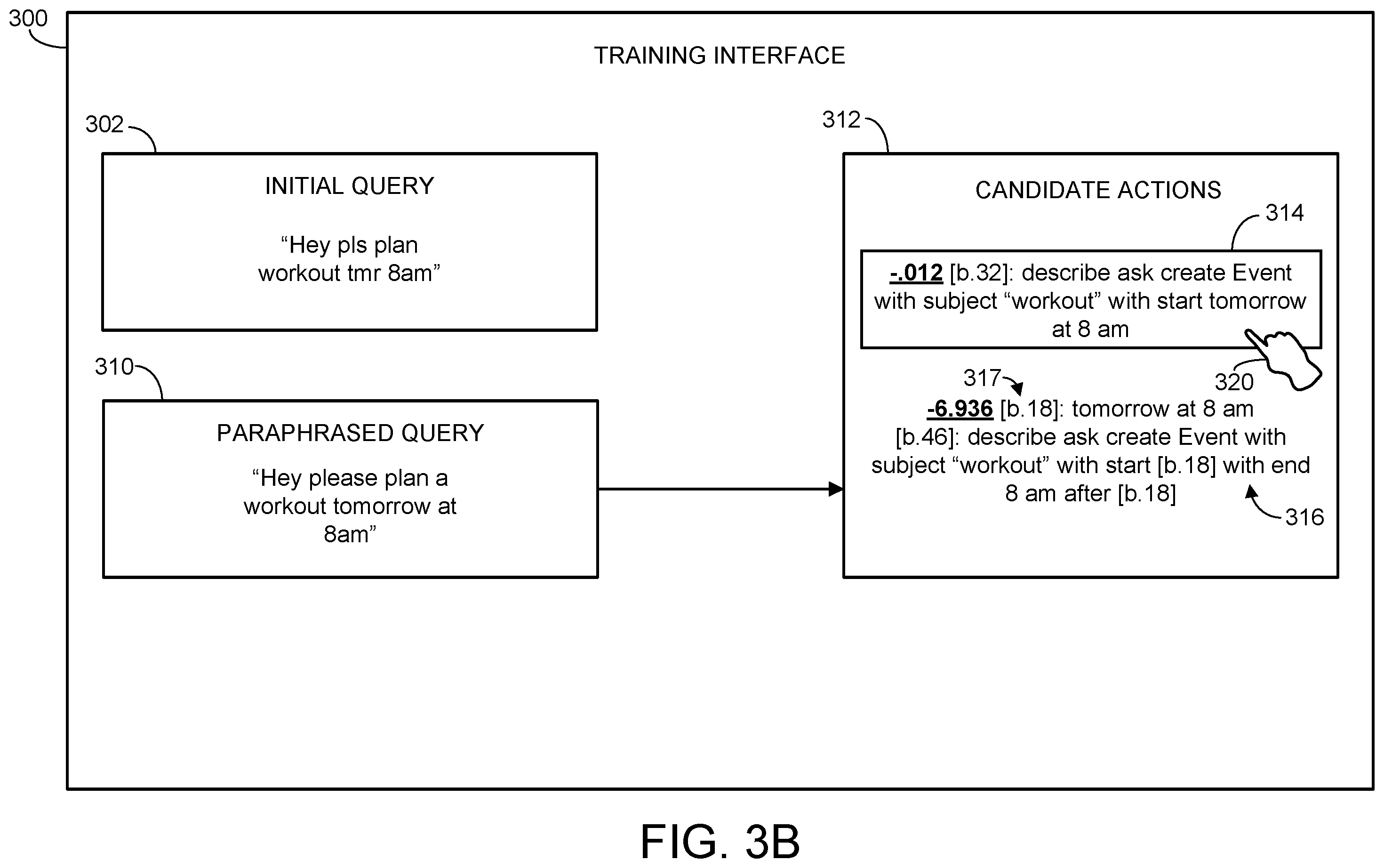 Patent US11847168 Figure 4 – Training model with model-provided candidate action