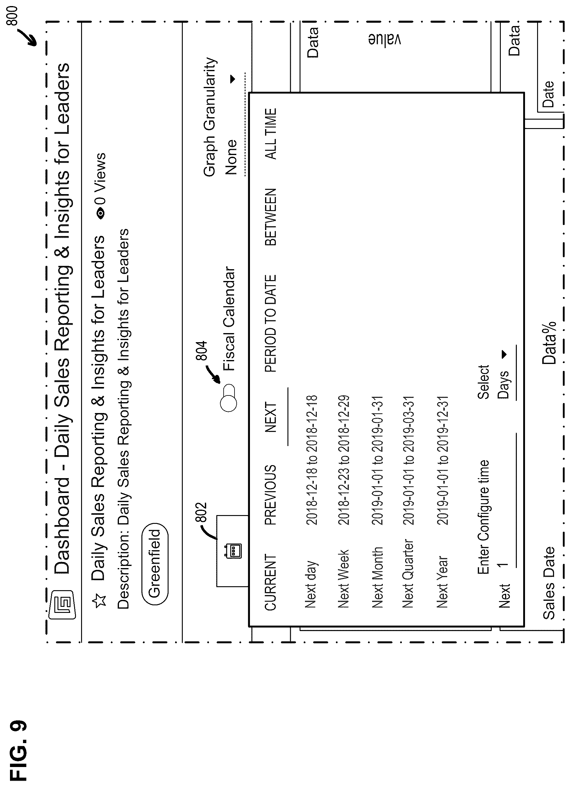 Patent US11847170 Figure 9 – Data visualization tool with guided visualization creation and secure publication features, and graphical user interface thereof