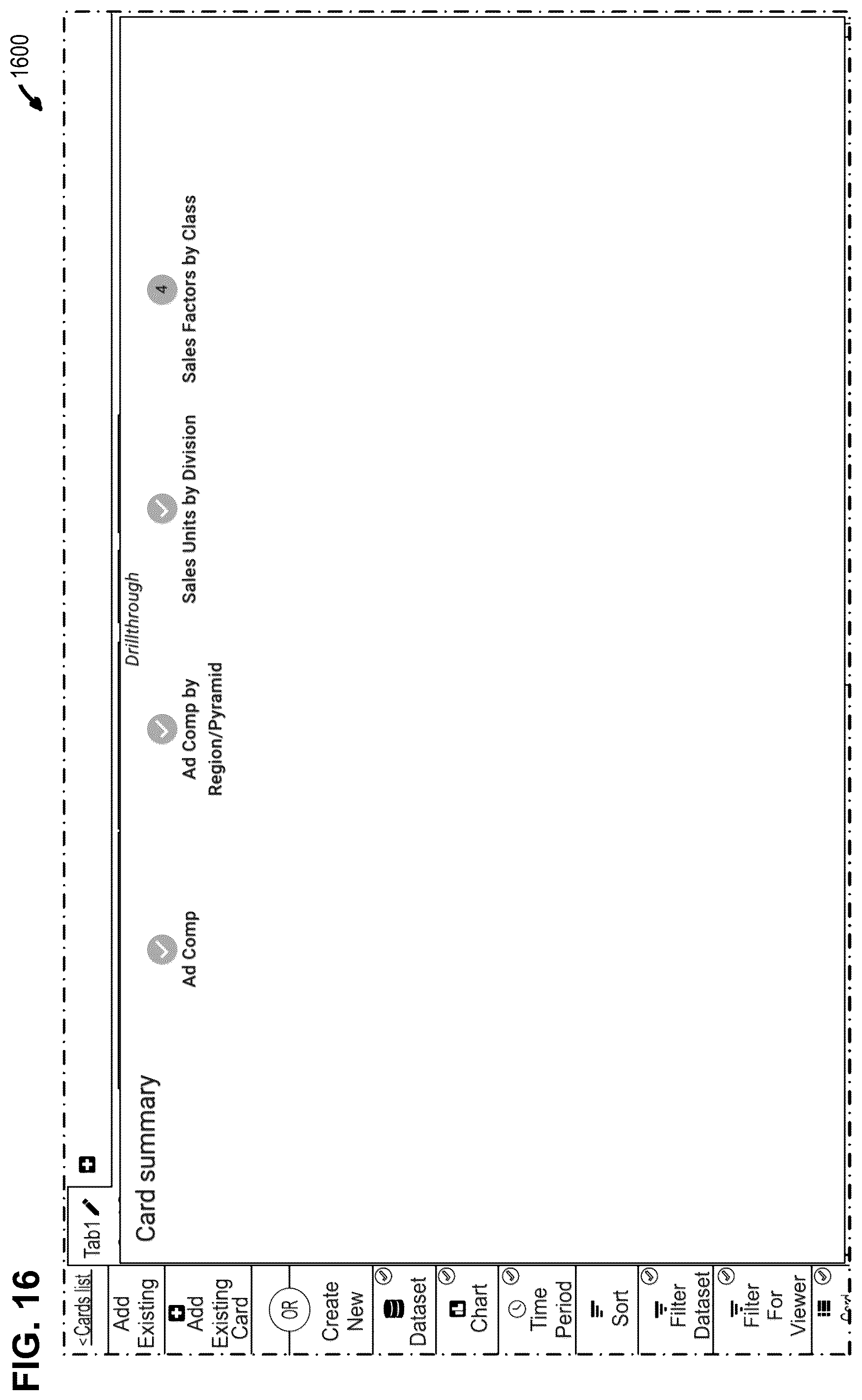 Patent US11847170 Figure 16 – Data visualization tool with guided visualization creation and secure publication features, and graphical user interface thereof