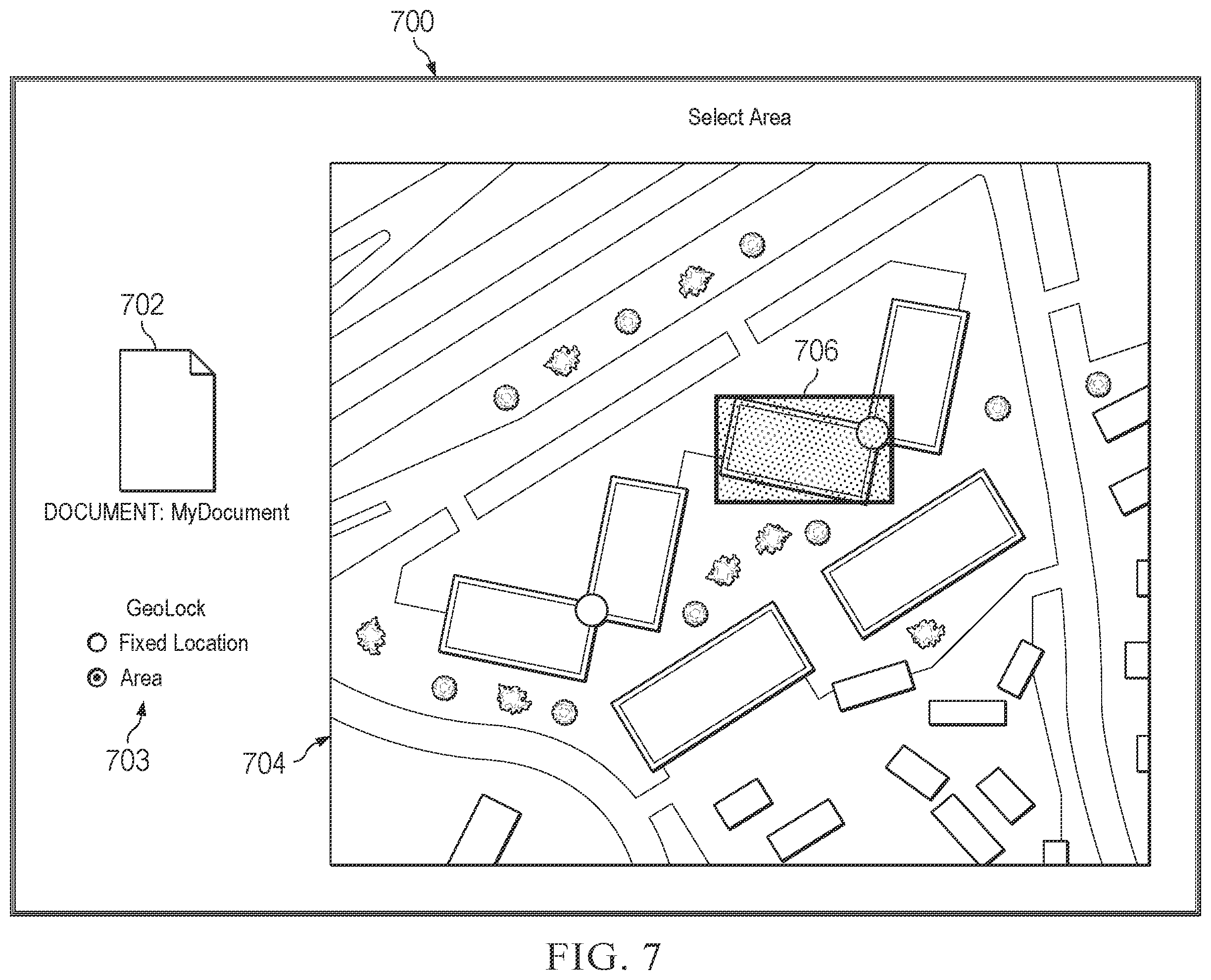 Patent US11847174 Figure 7 – System and method for geo-locked documents