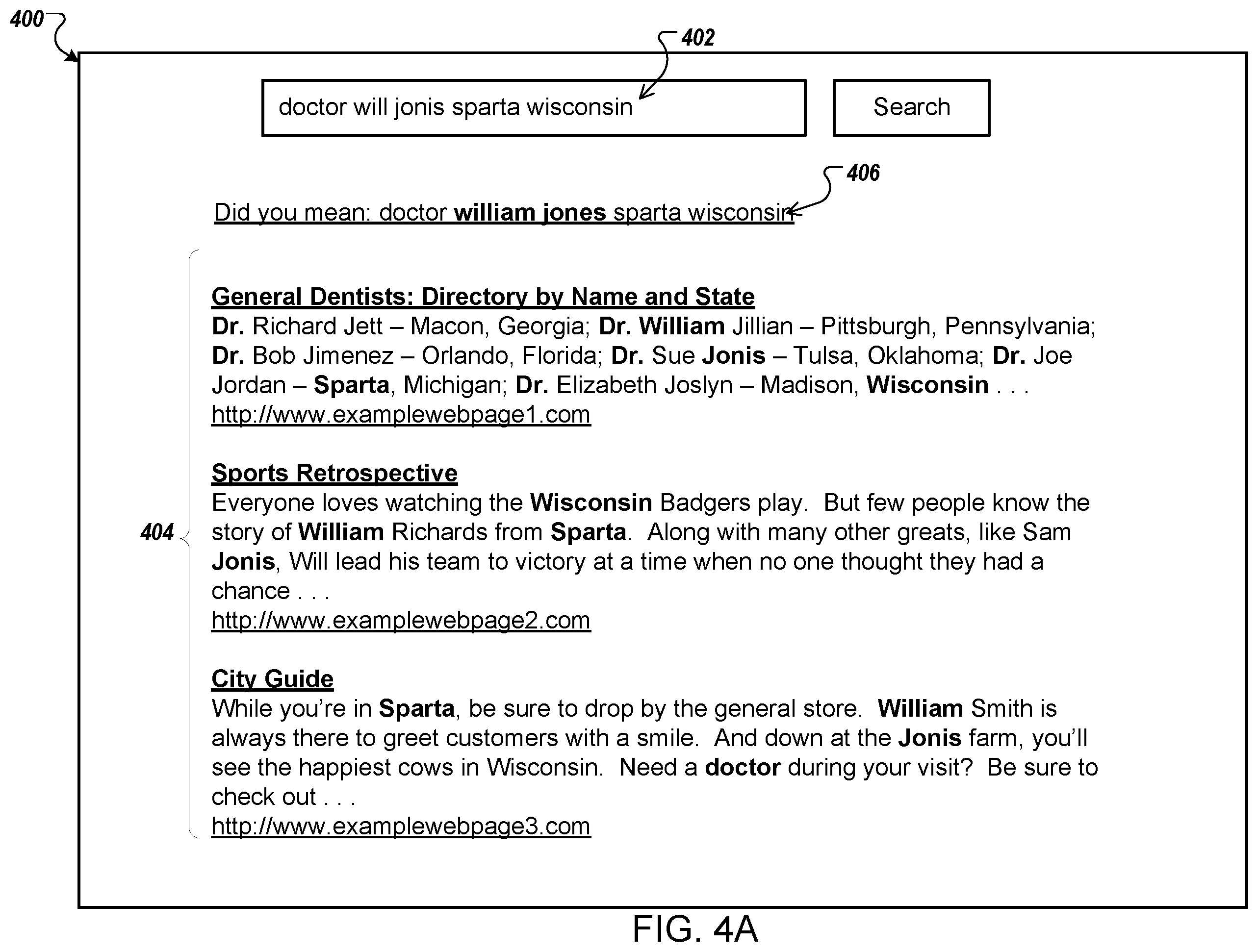Patent US11847176 Figure 4 – Generating context-based spell corrections of entity names