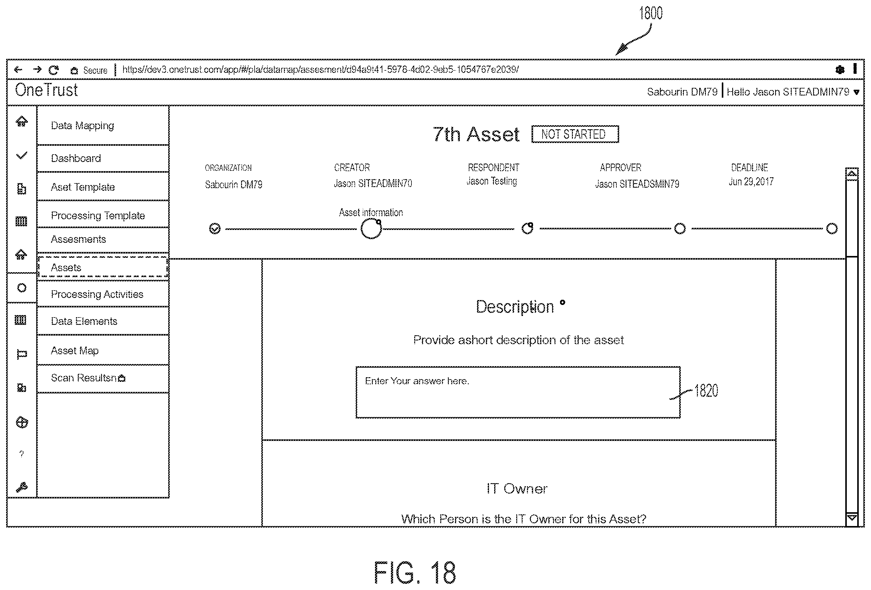 Patent US11847182 Figure 18 – Data processing consent capture systems and related methods