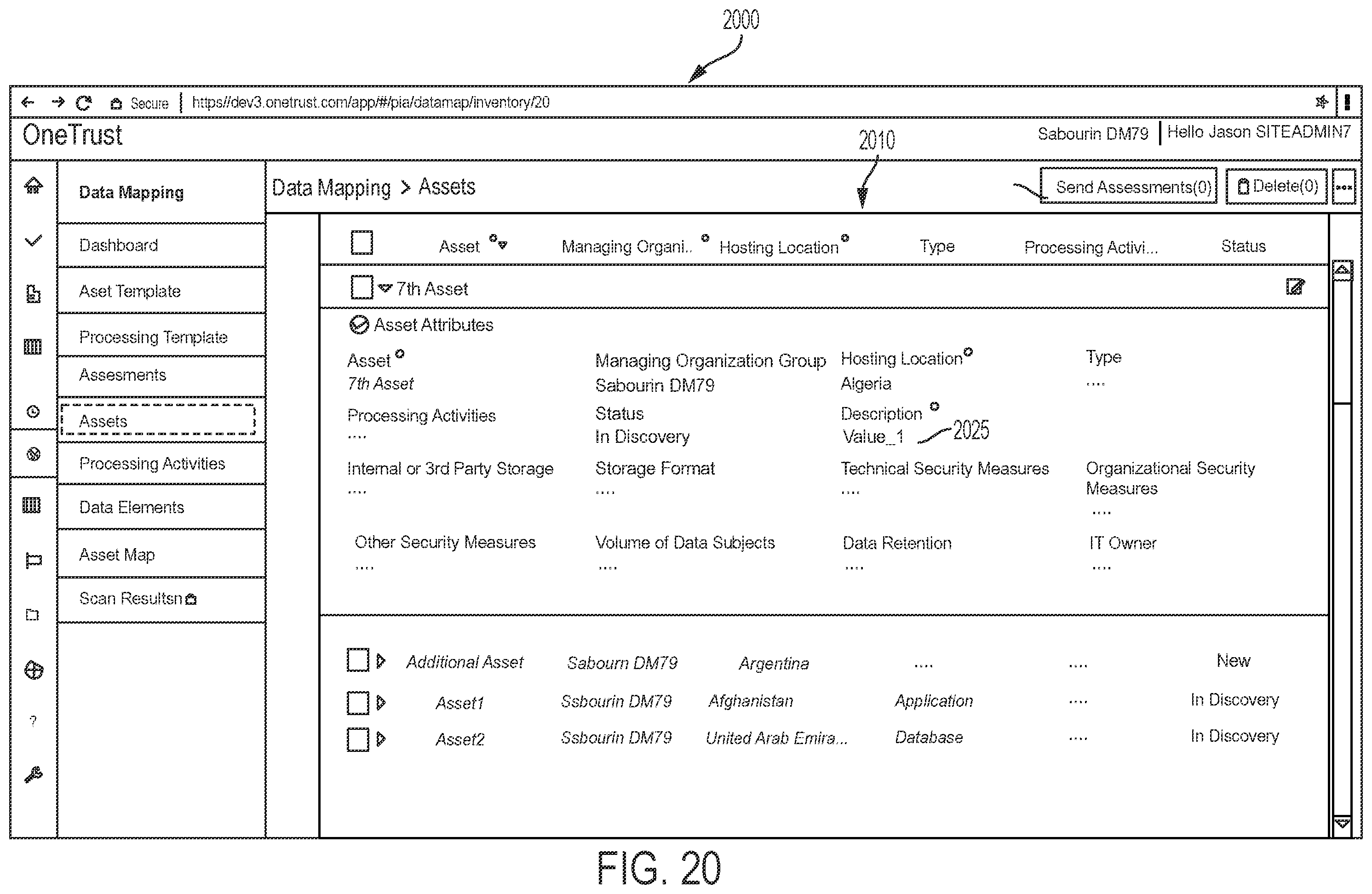Patent US11847182 Figure 20 – Data processing consent capture systems and related methods