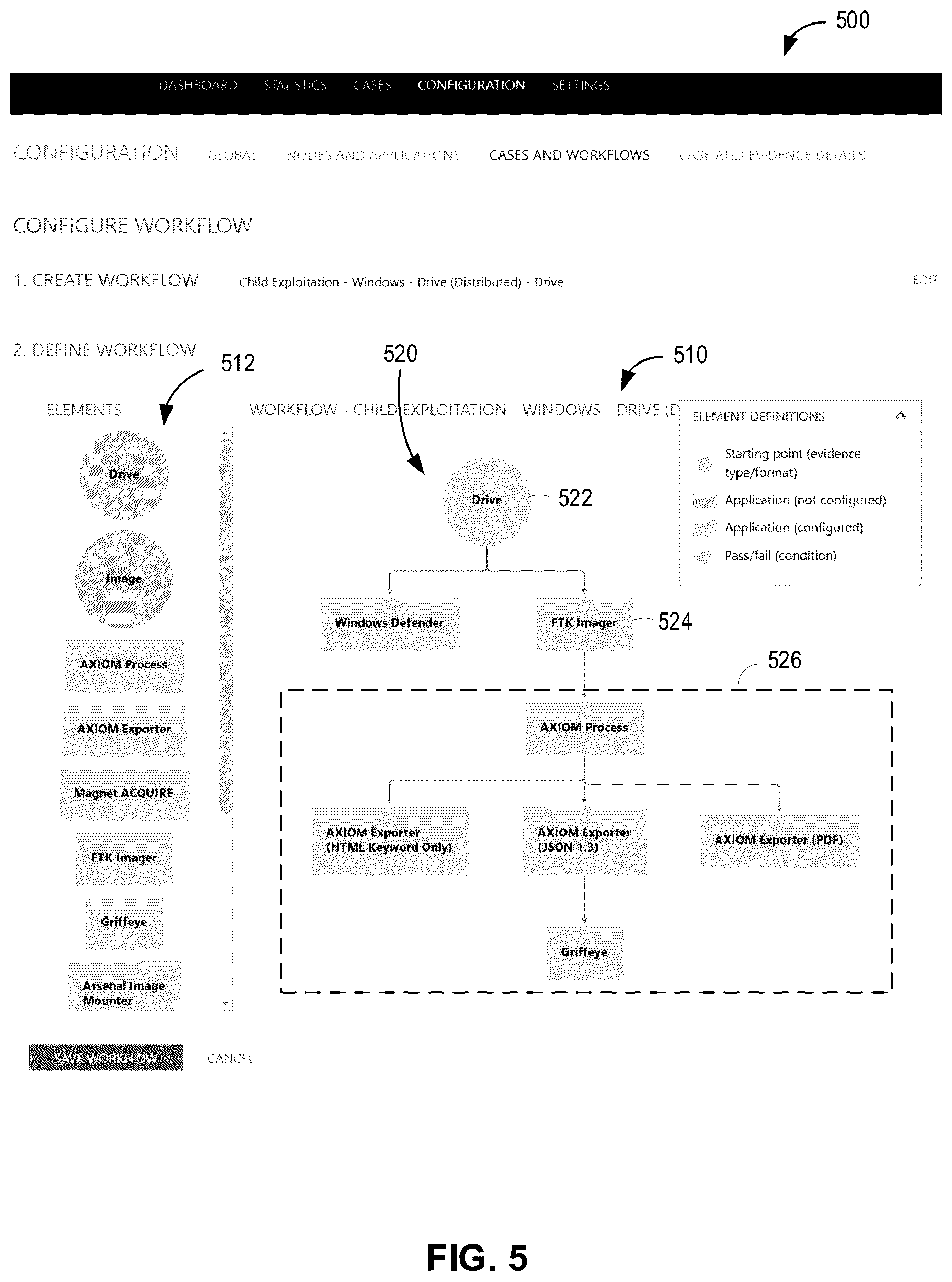 Patent US11847204 Figure 5 – Systems and methods for cloud-based management of digital forensic evidence