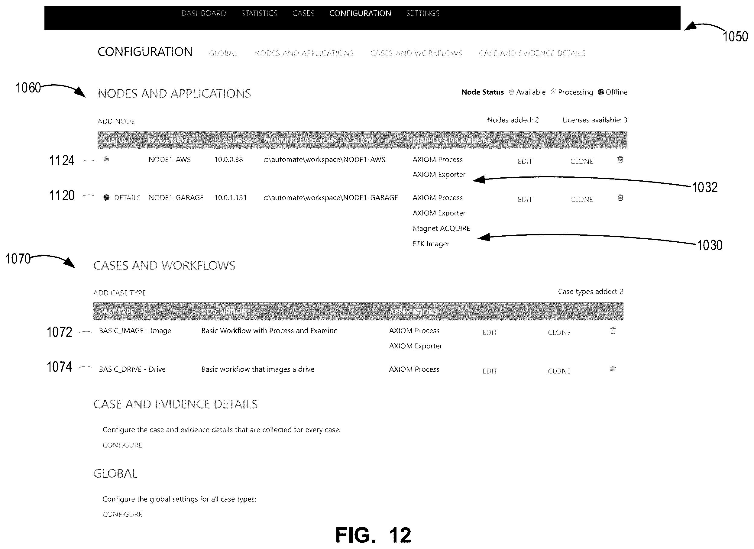 Patent US11847204 Figure 12 – Systems and methods for cloud-based management of digital forensic evidence