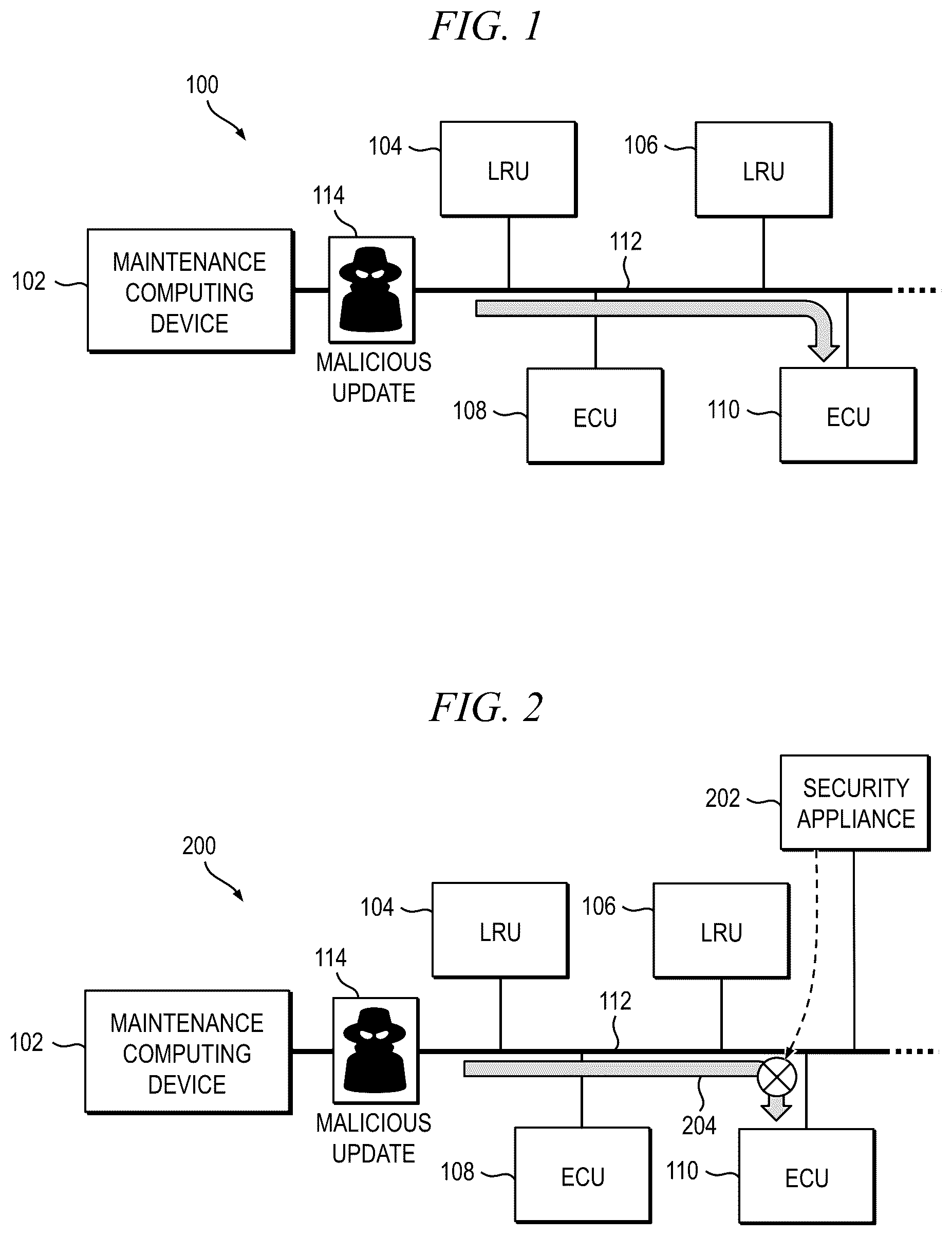 Patent US11847224 Figure 1 – Passive monitoring and prevention of unauthorized firmware or software upgrades between computing devices