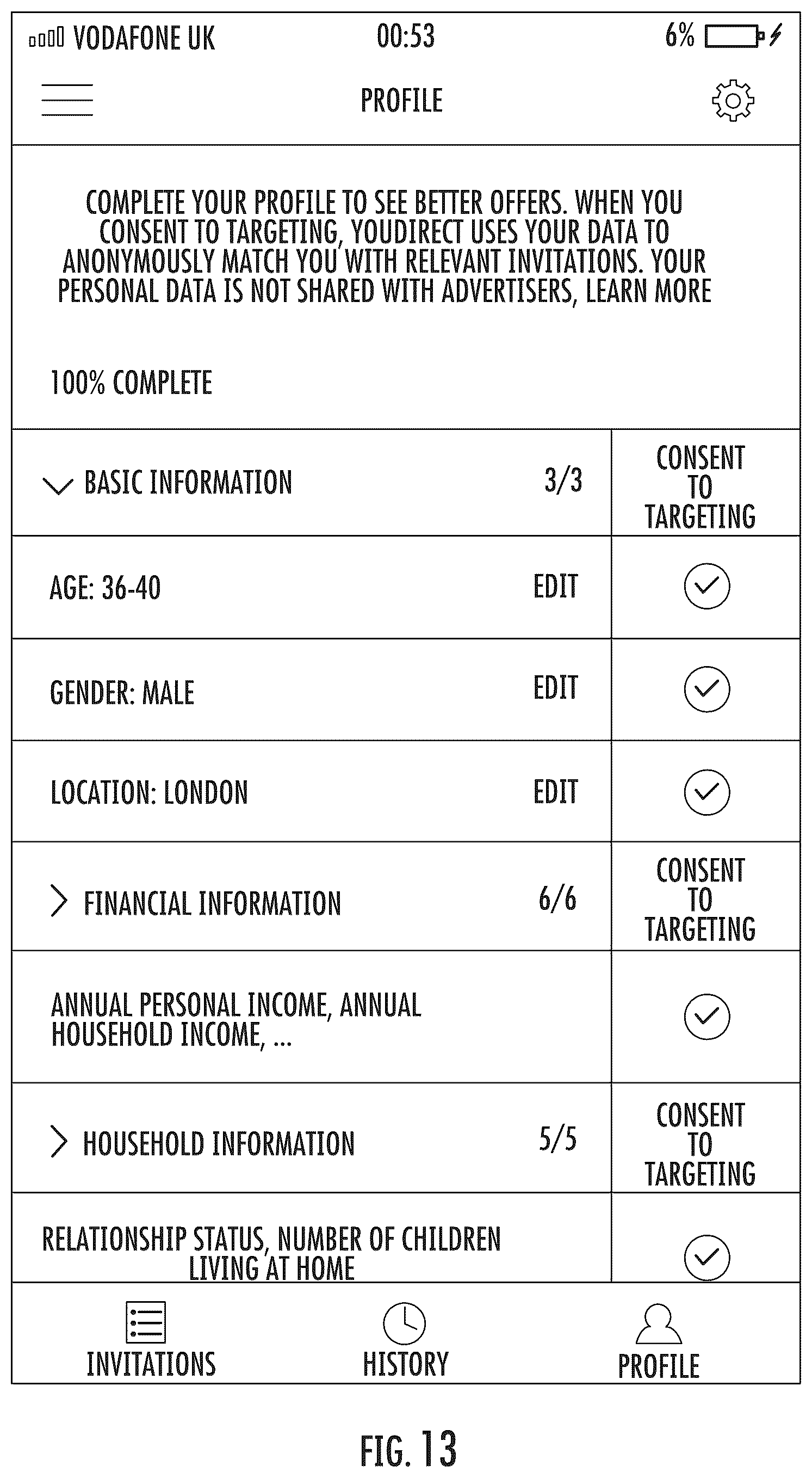 Patent US11847251 Figure 13 – Permissions-based communication of information