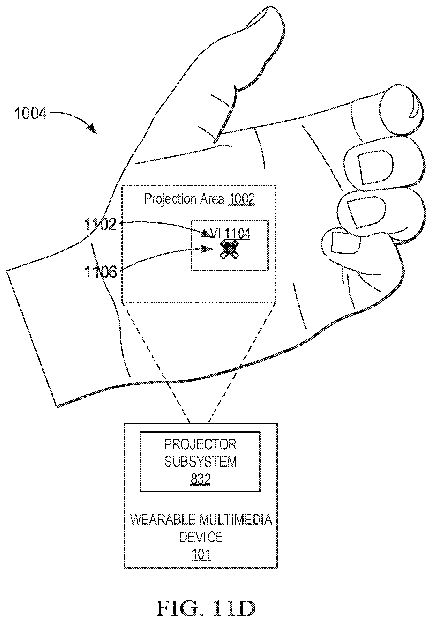 Patent US11847256 Figure 13 – Presenting and aligning laser projected virtual interfaces