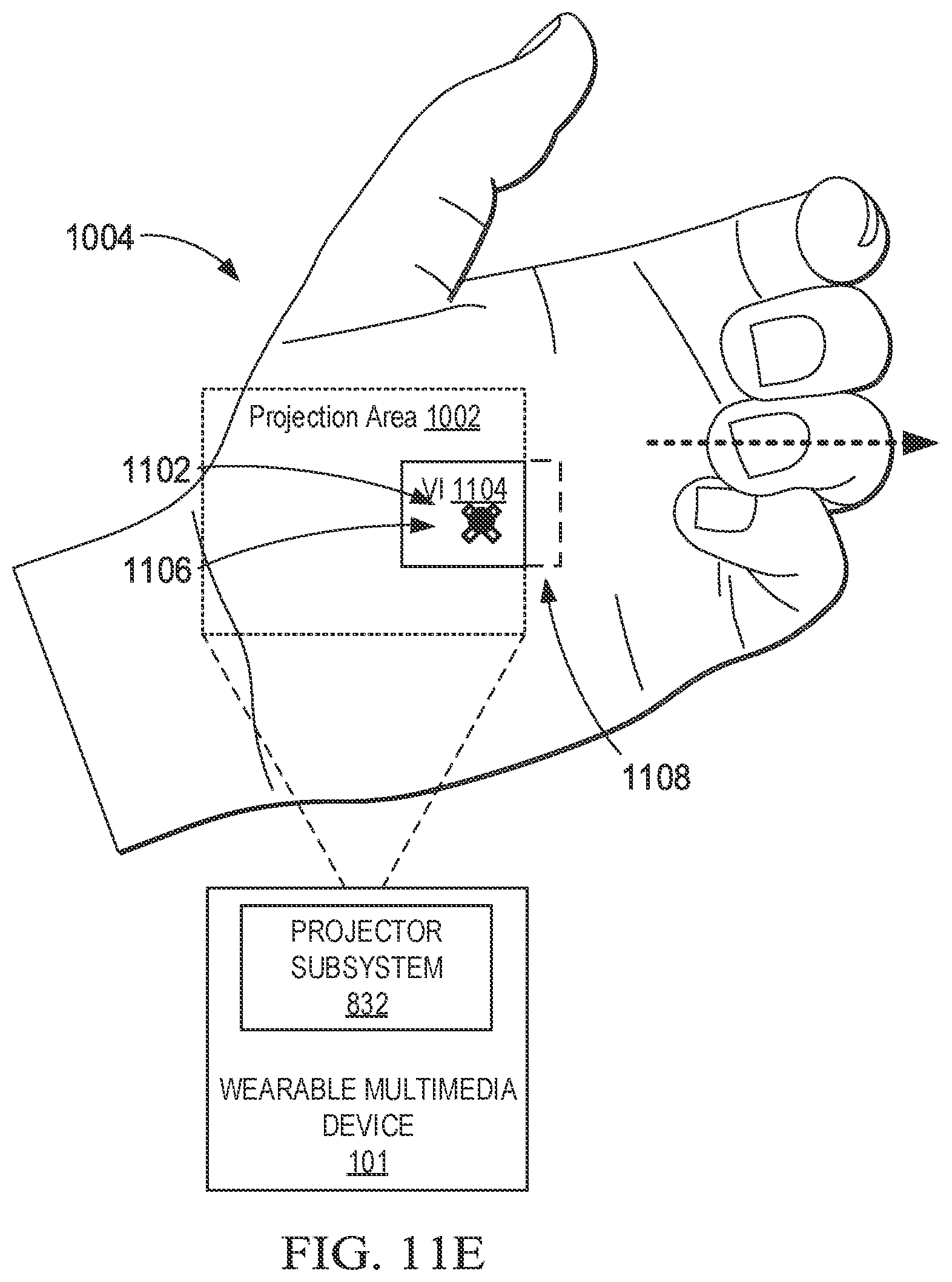 Patent US11847256 Figure 14 – Presenting and aligning laser projected virtual interfaces