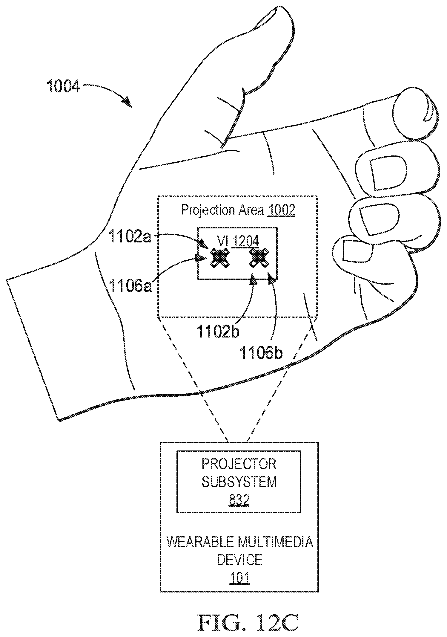 Patent US11847256 Figure 16 – Presenting and aligning laser projected virtual interfaces