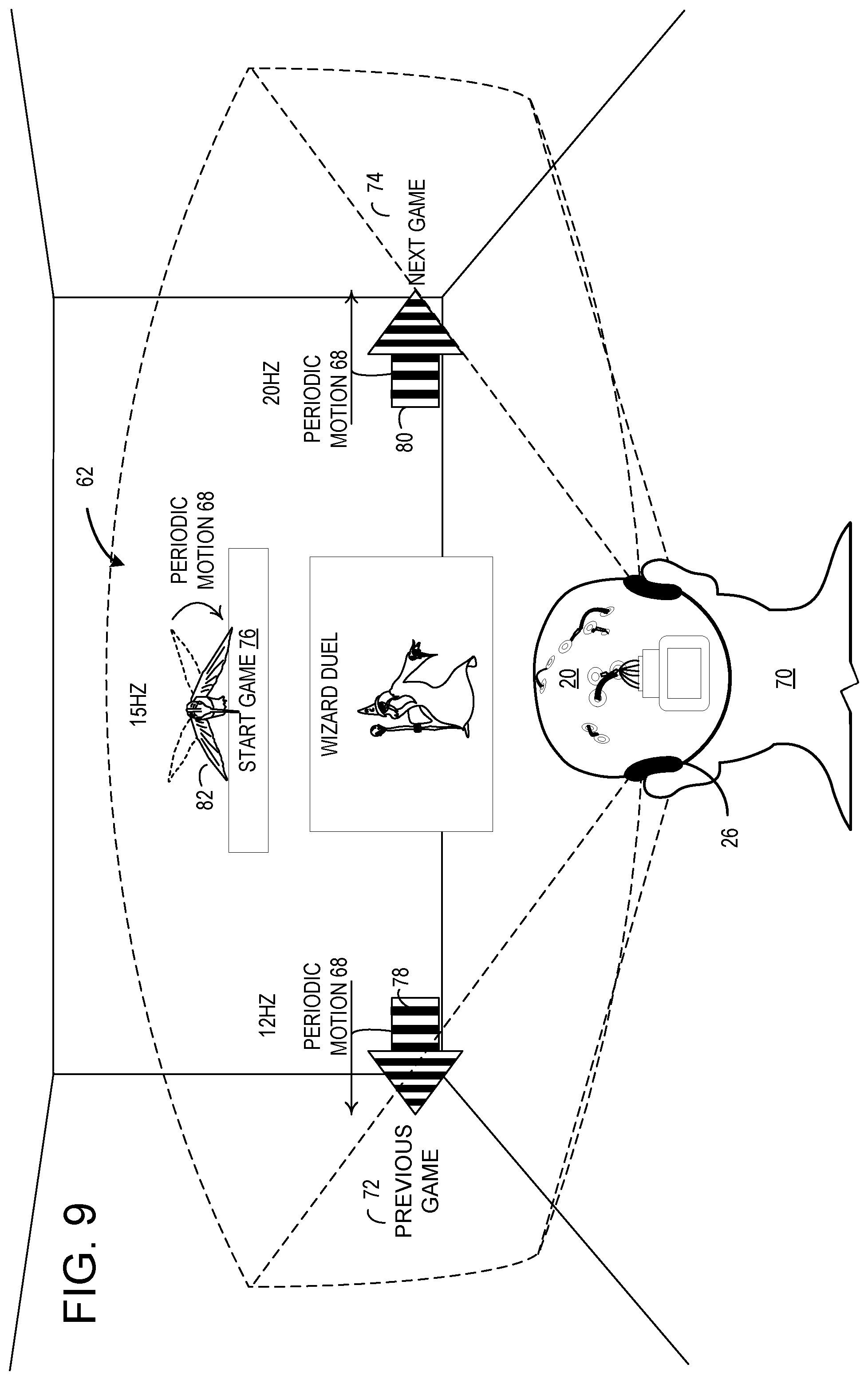 Patent US11847261 Figure 9 – Periodic motion-based visual stimulus