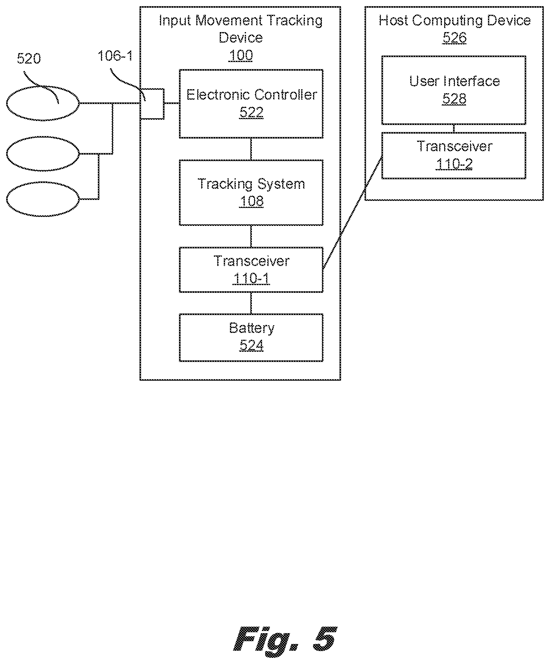 Patent US11847267 Figure 5 – Input device tracking systems