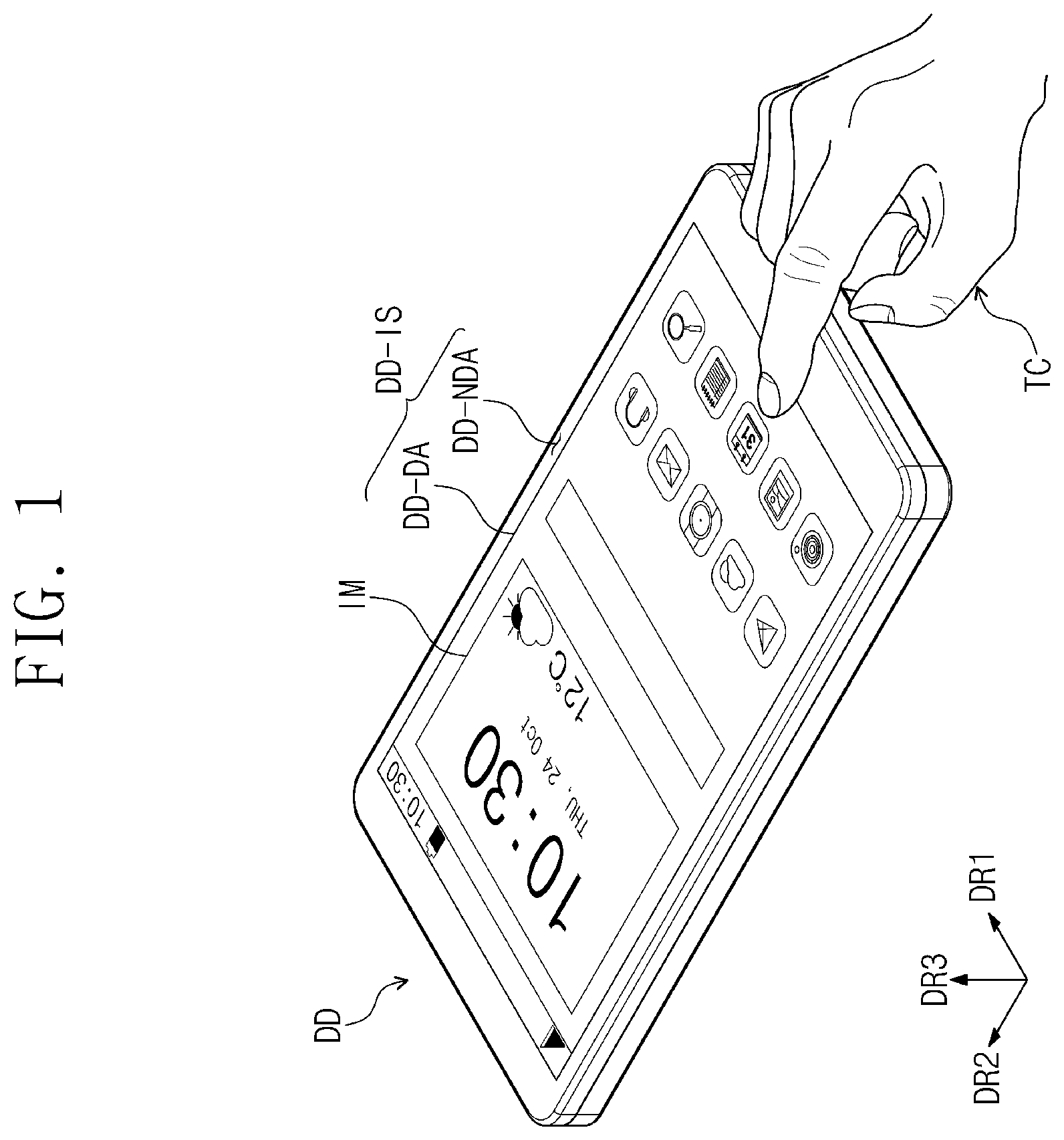 Patent US11847275 Figure 1 – Display device