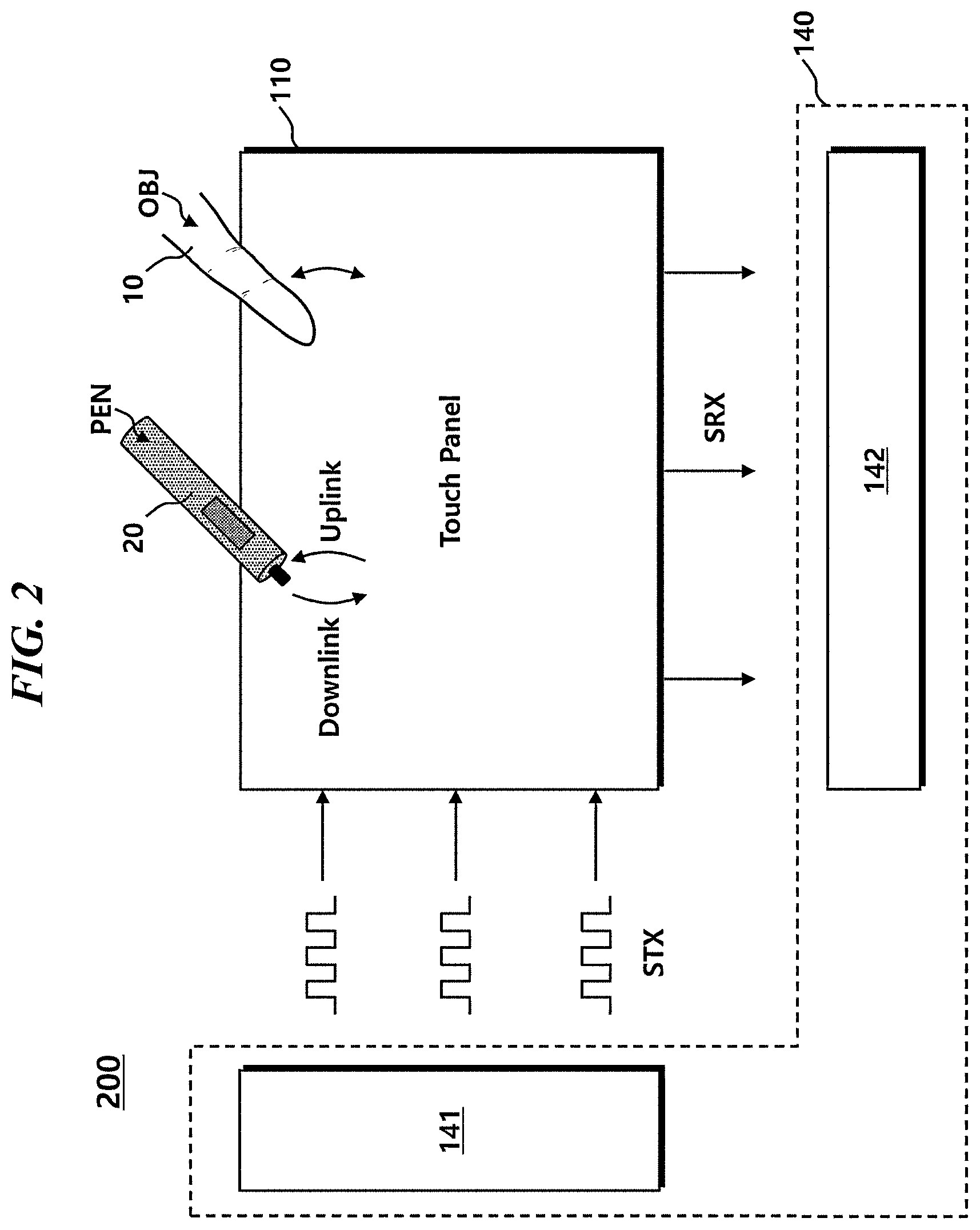 Patent US11847277 Figure 2 – Touch circuit and method for controlling touch circuit