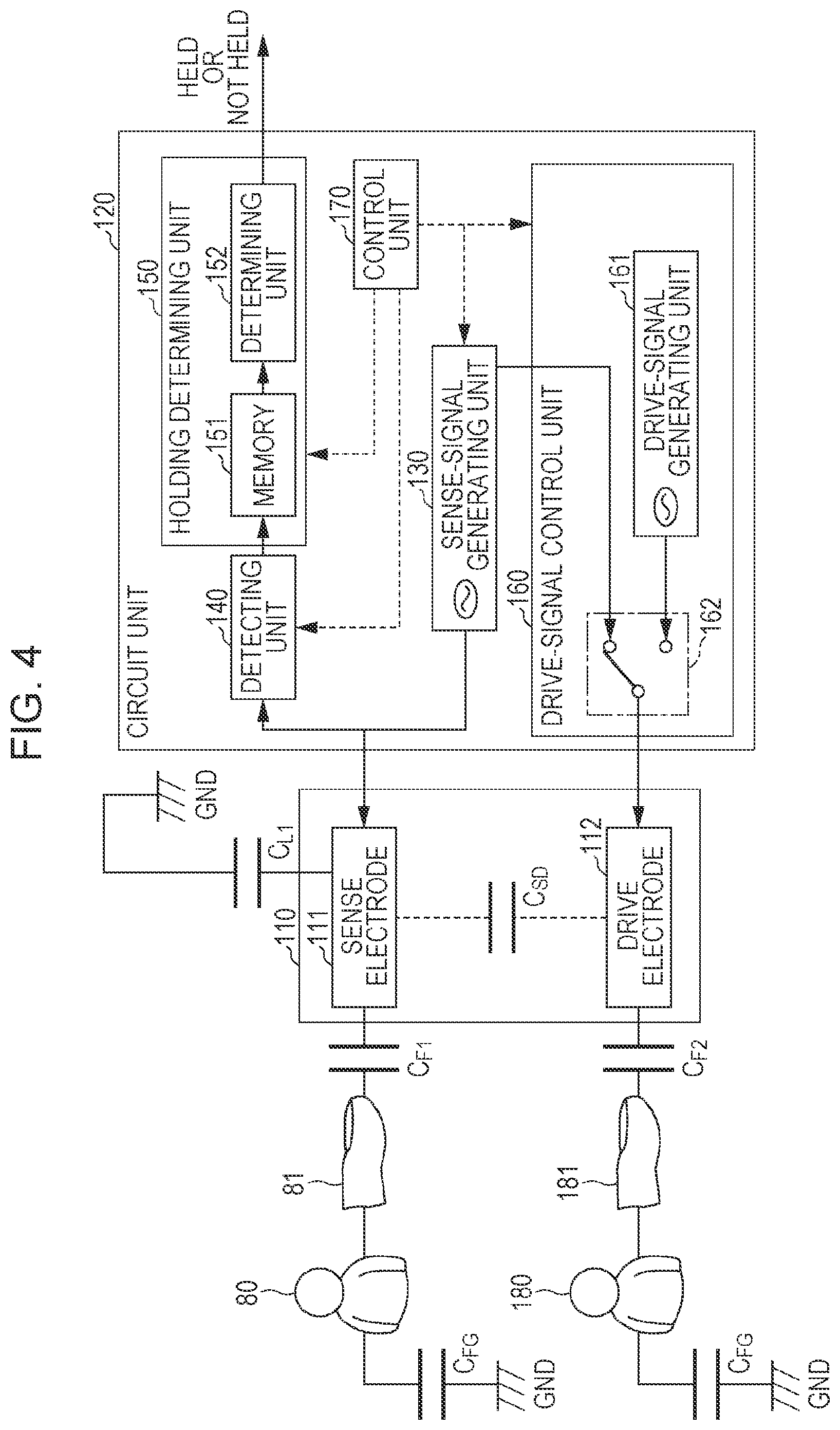 Patent US11847281 Figure 4 – Electrostatic-capacitance detection sensor