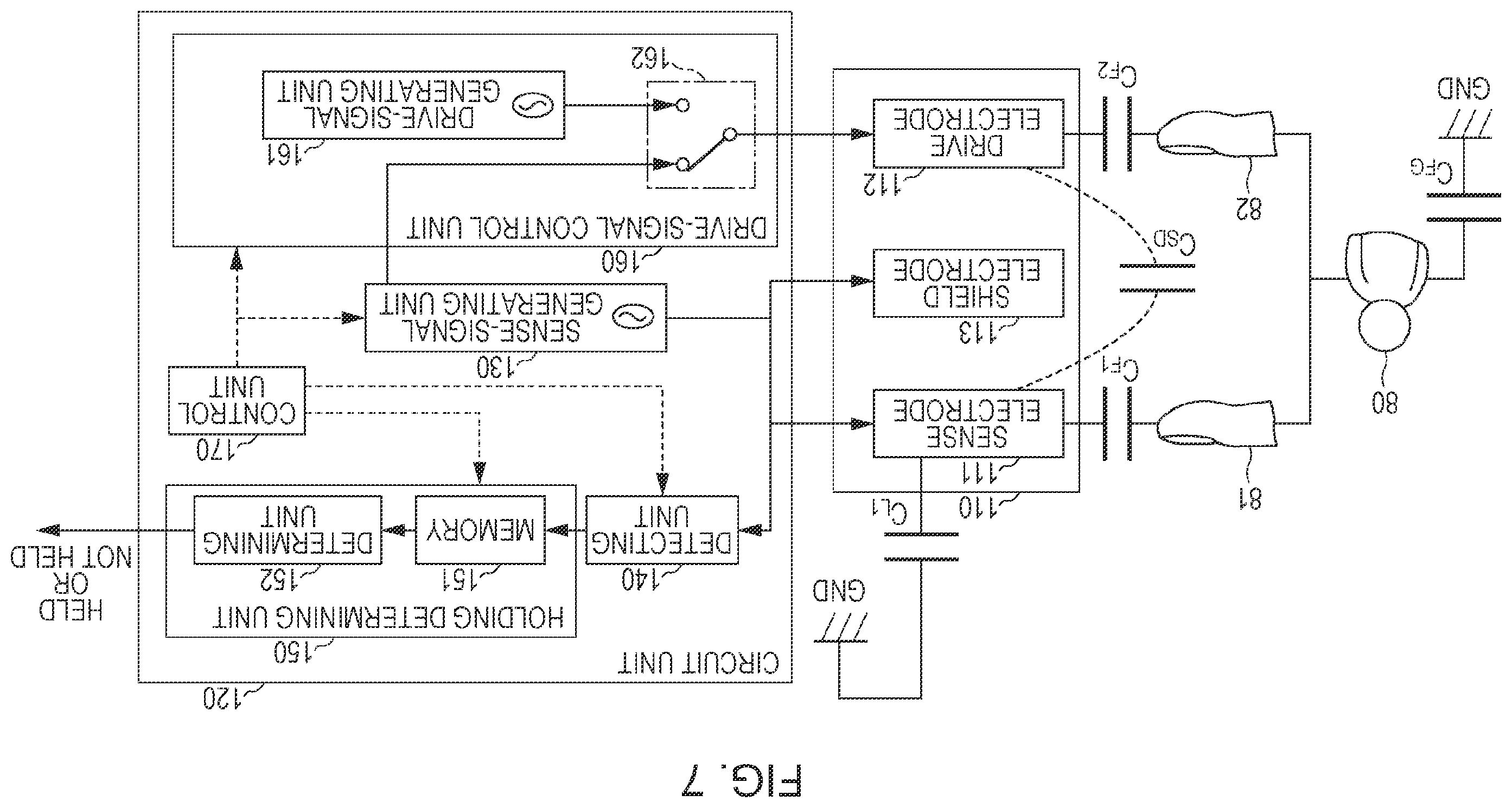 Patent US11847281 Figure 7 – Electrostatic-capacitance detection sensor