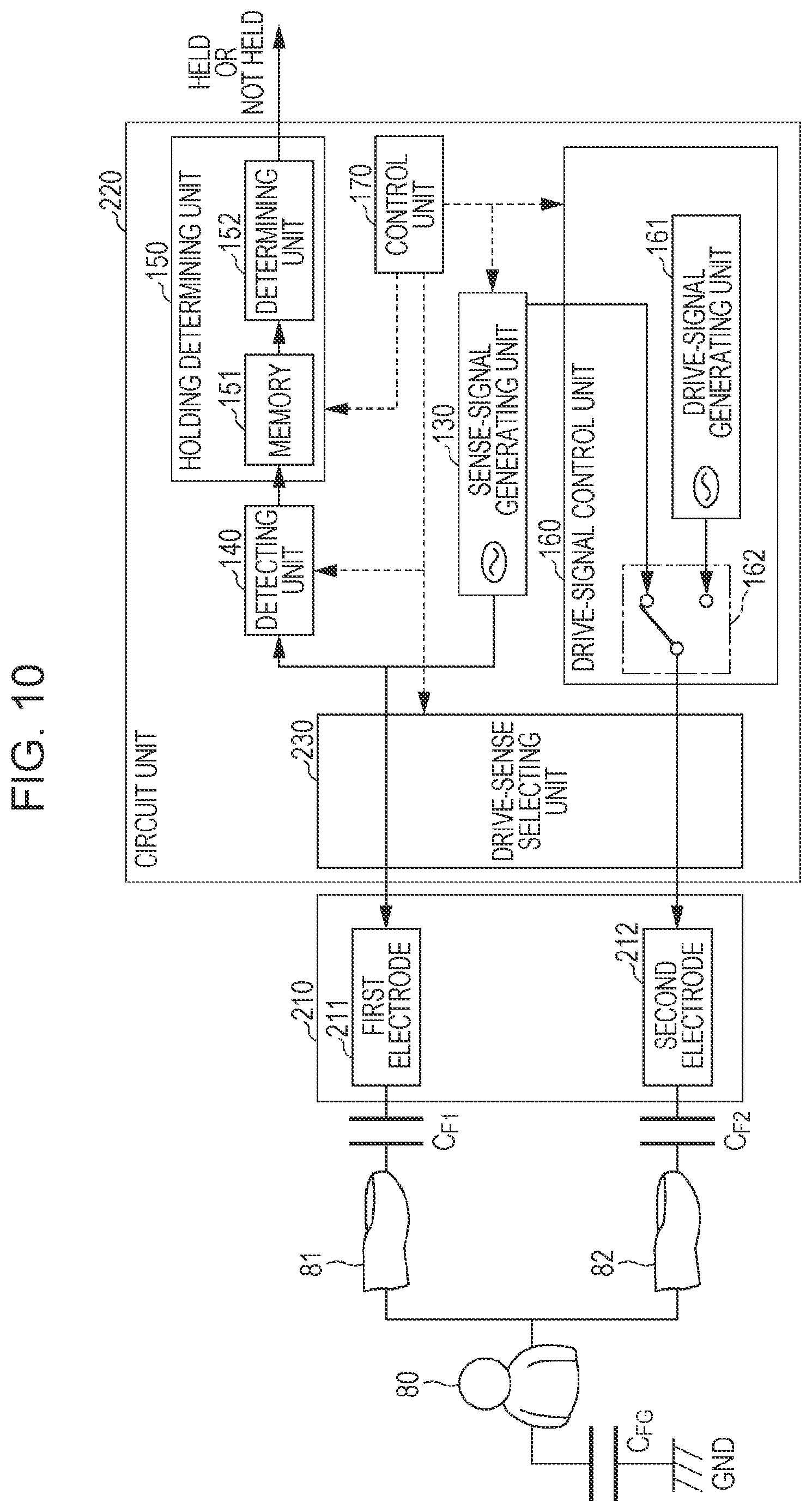 Patent US11847281 Figure 10 – Electrostatic-capacitance detection sensor
