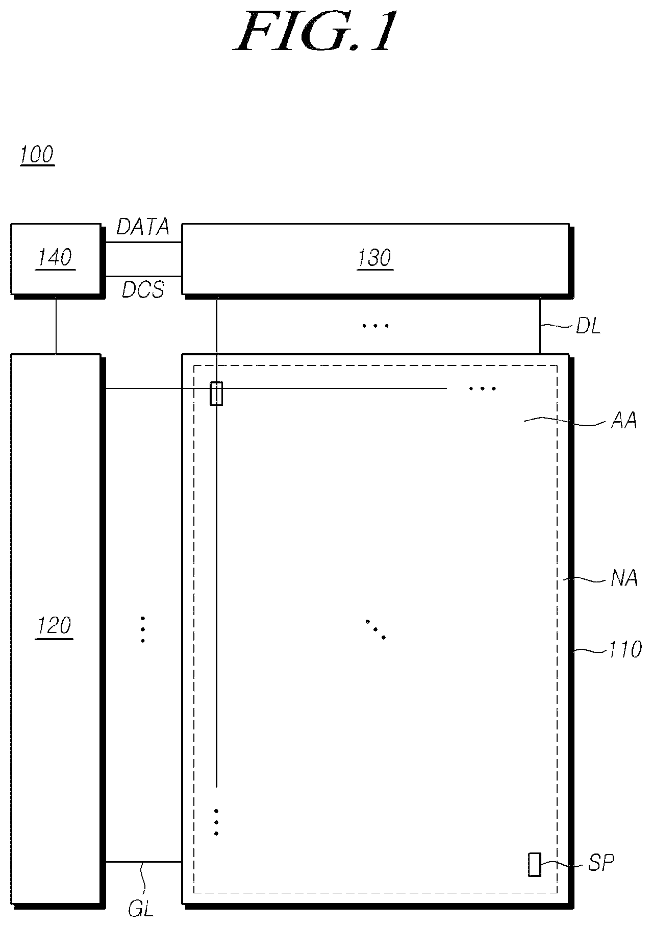 Patent US11847290 Figure 1 – Touch display device