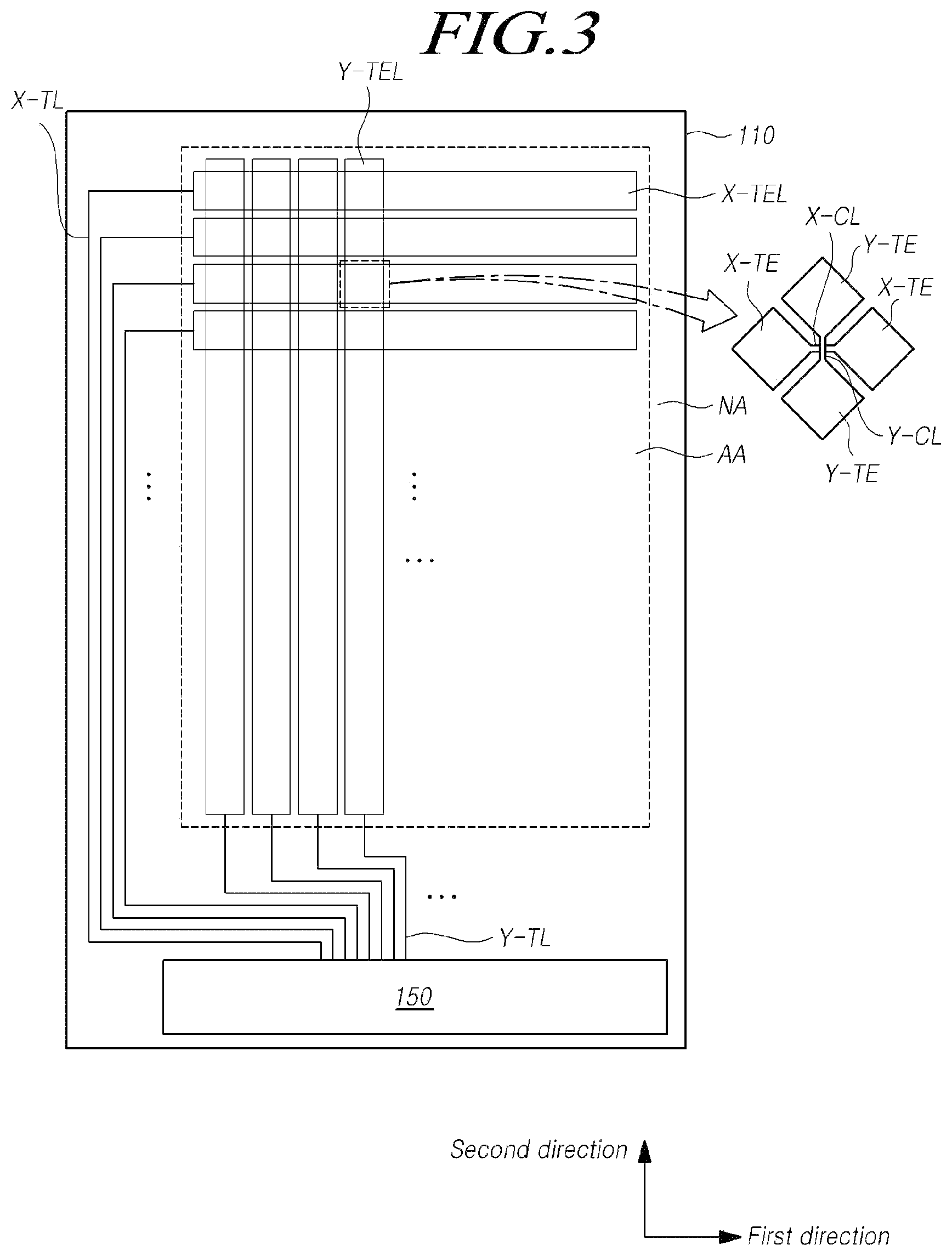Patent US11847290 Figure 3 – Touch display device