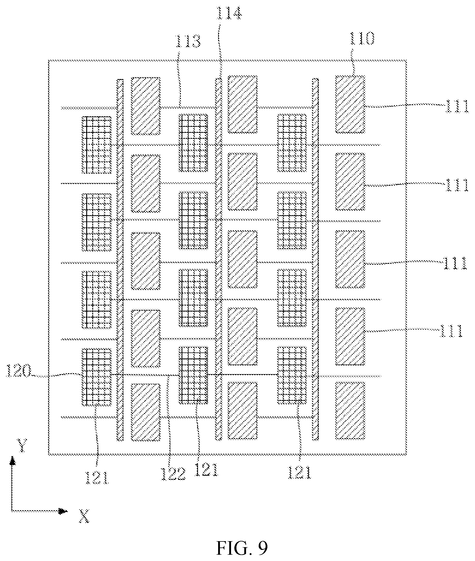 Patent US11847291 Figure 7 – Touch film layer and touch display panel