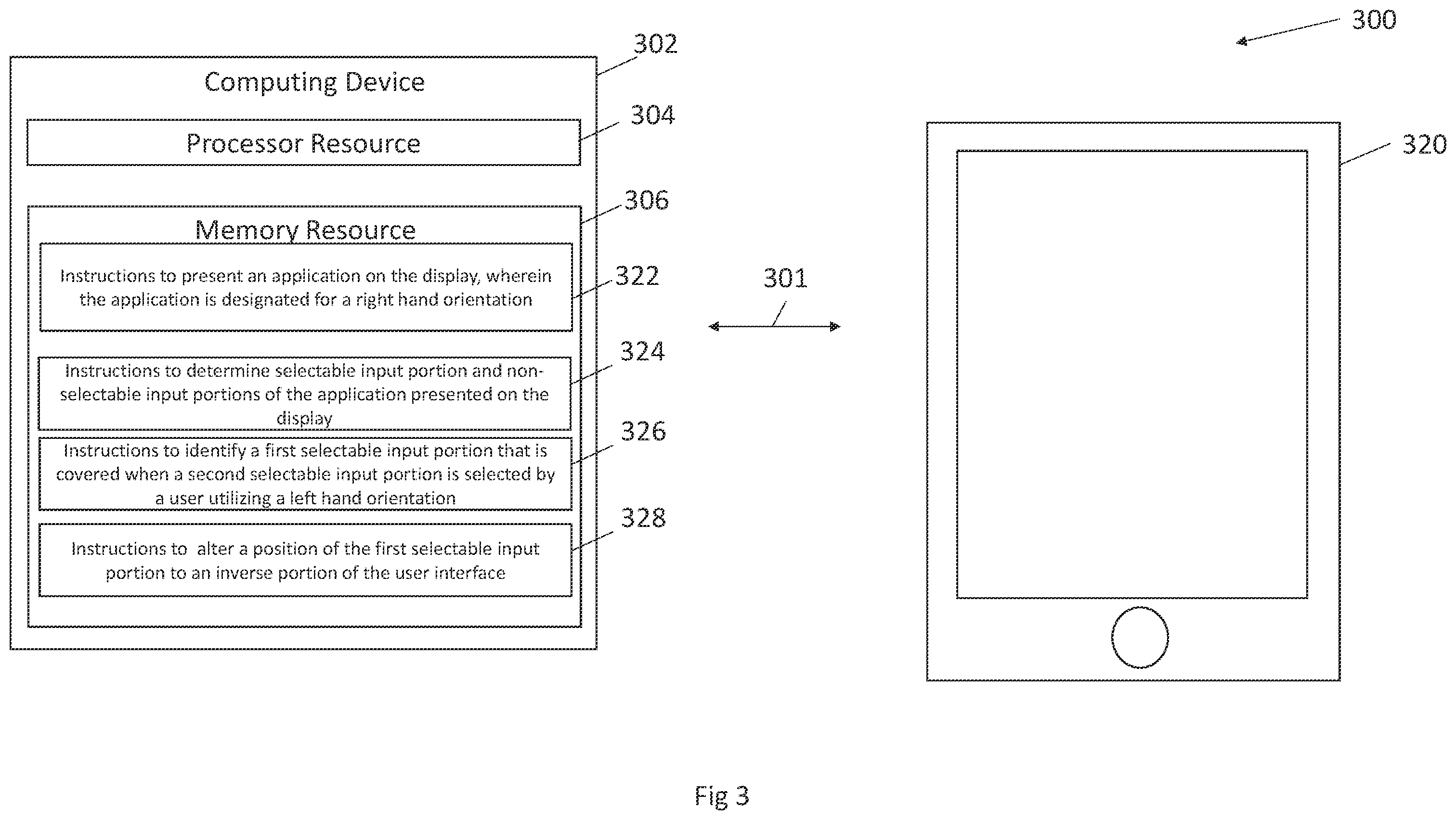 Patent US11847293 Figure 3 – Selectable input alterations