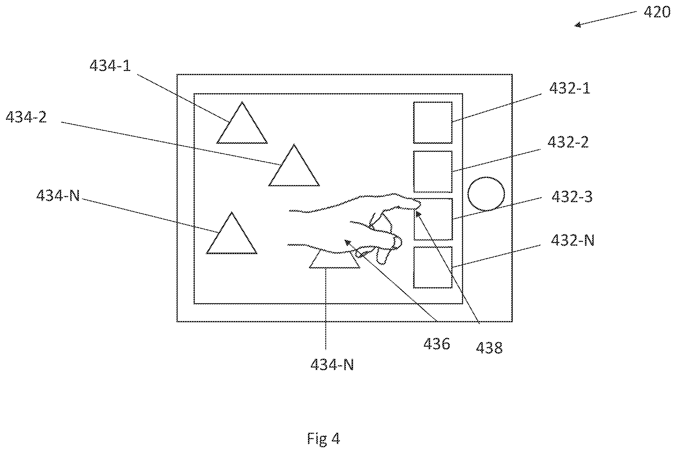 Patent US11847293 Figure 4 – Selectable input alterations