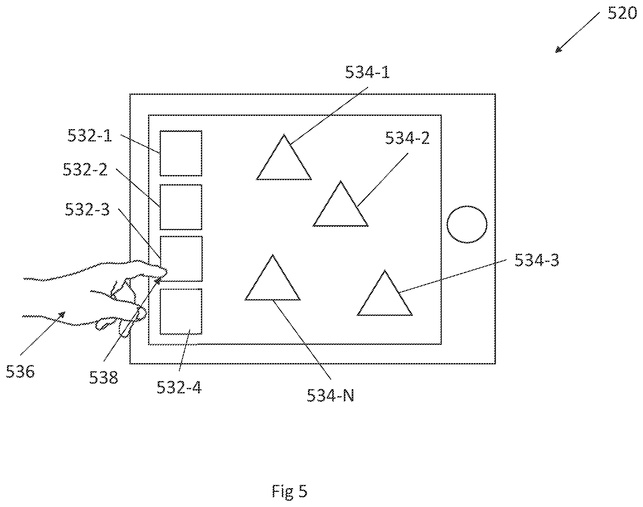 Patent US11847293 Figure 5 – Selectable input alterations
