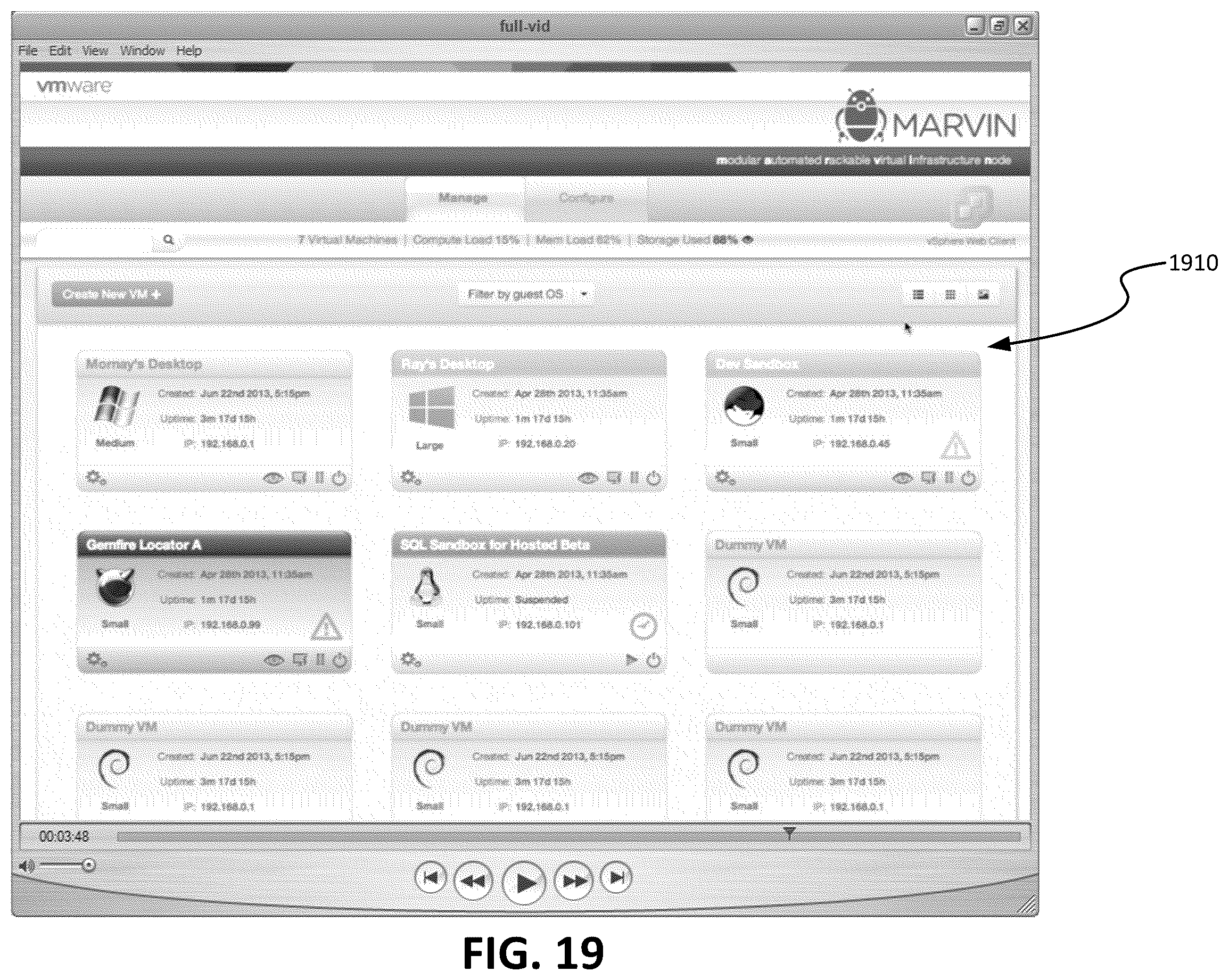 Patent US11847295 Figure 19 – Intuitive GUI for creating and managing hosts and virtual machines