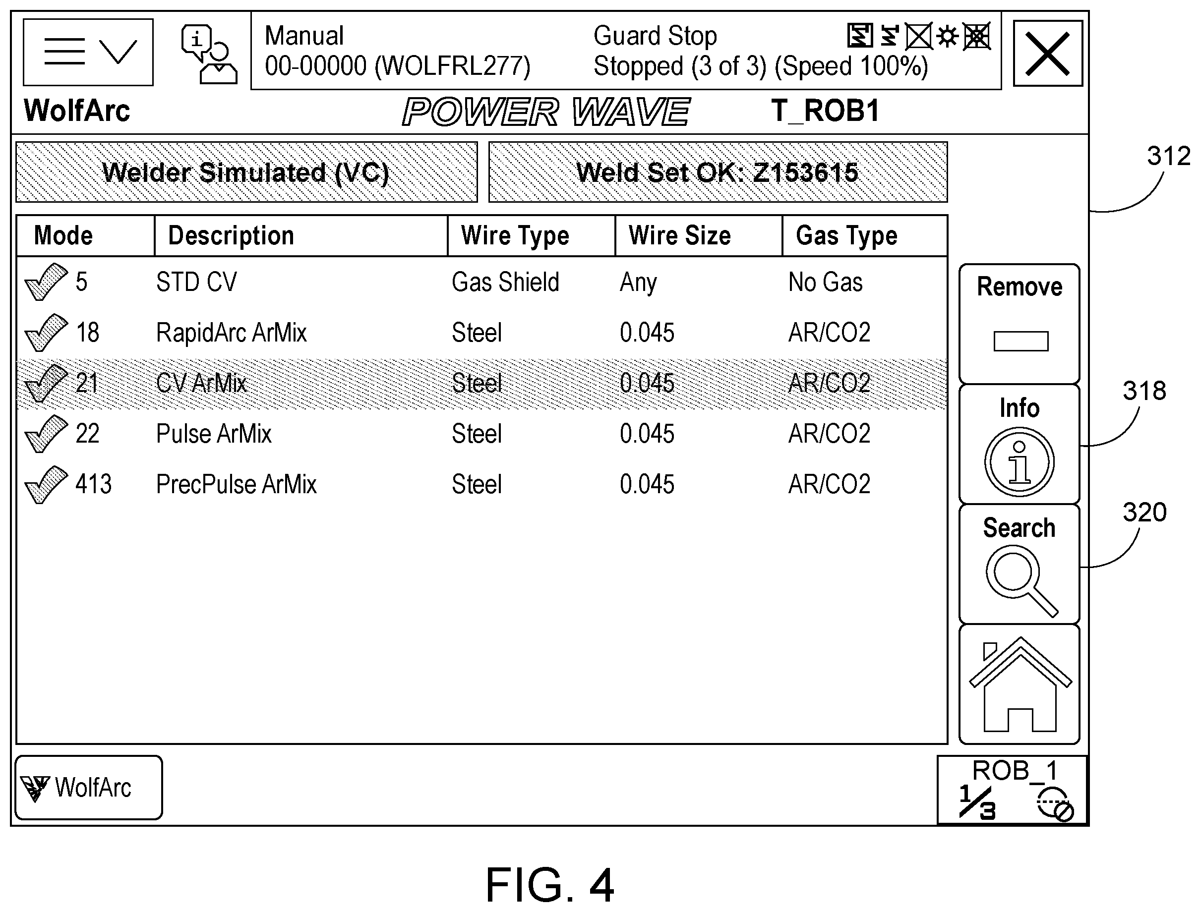 Patent US11847298 Figure 4 – User interface with real time pictograph representation of parameter settings