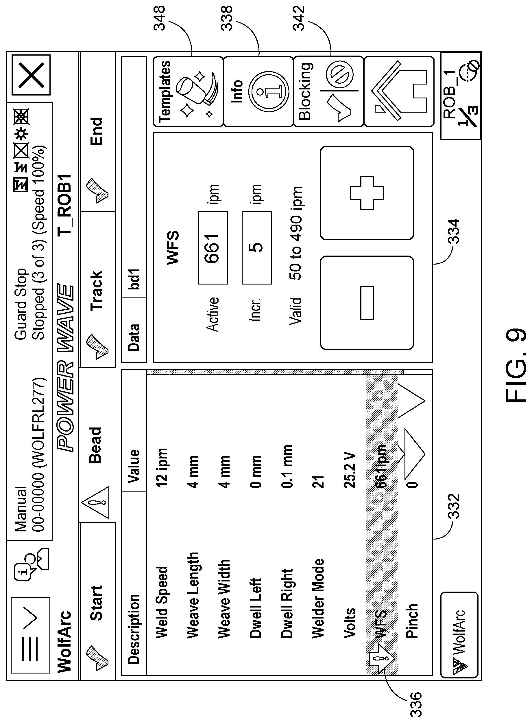 Patent US11847298 Figure 9 – User interface with real time pictograph representation of parameter settings