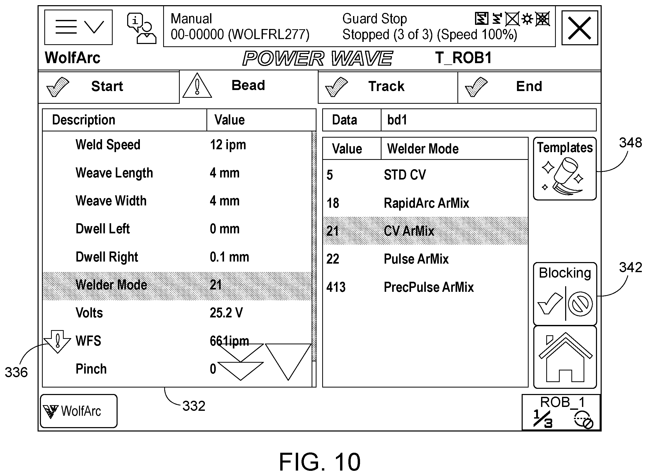 Patent US11847298 Figure 10 – User interface with real time pictograph representation of parameter settings