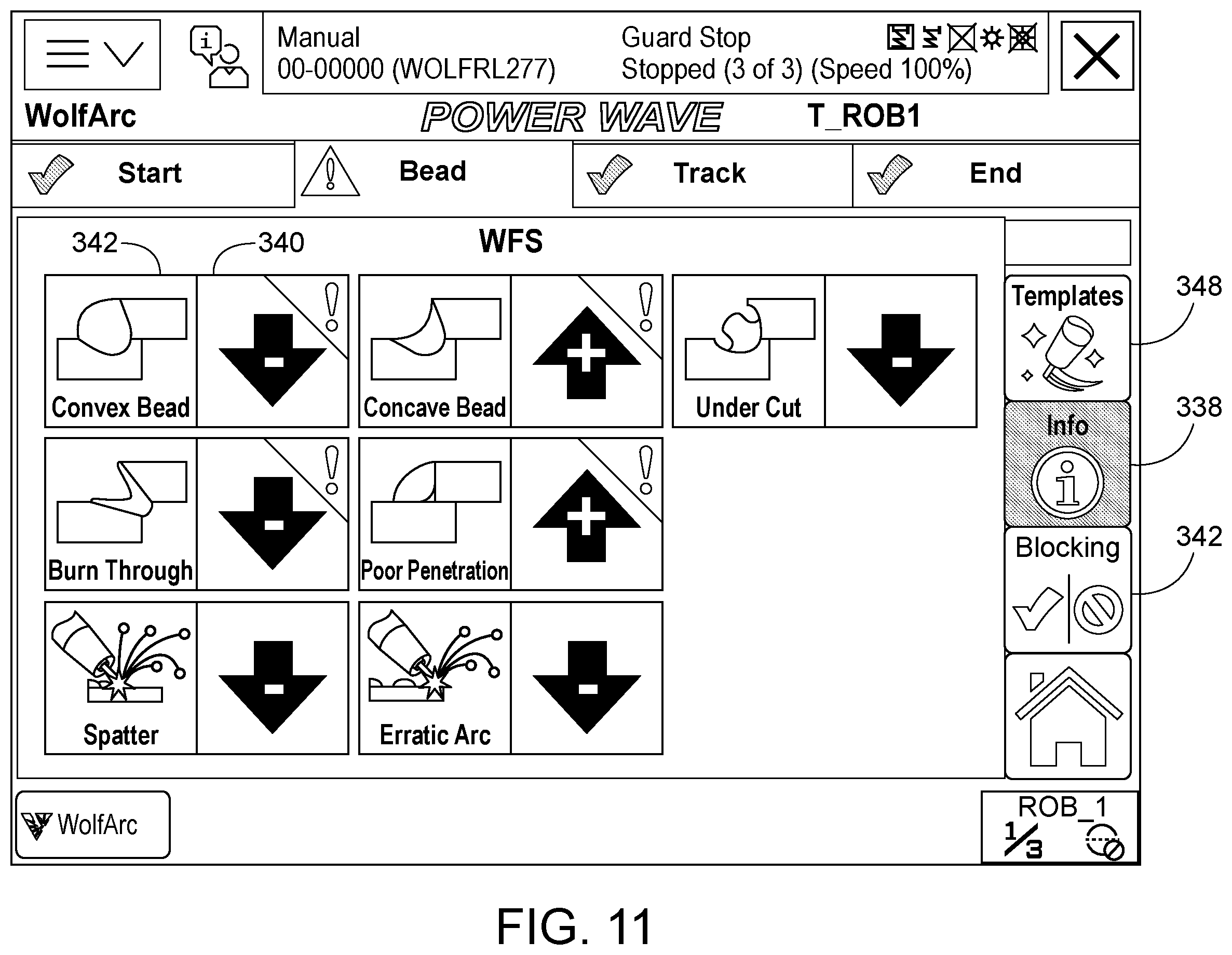 Patent US11847298 Figure 11 – User interface with real time pictograph representation of parameter settings