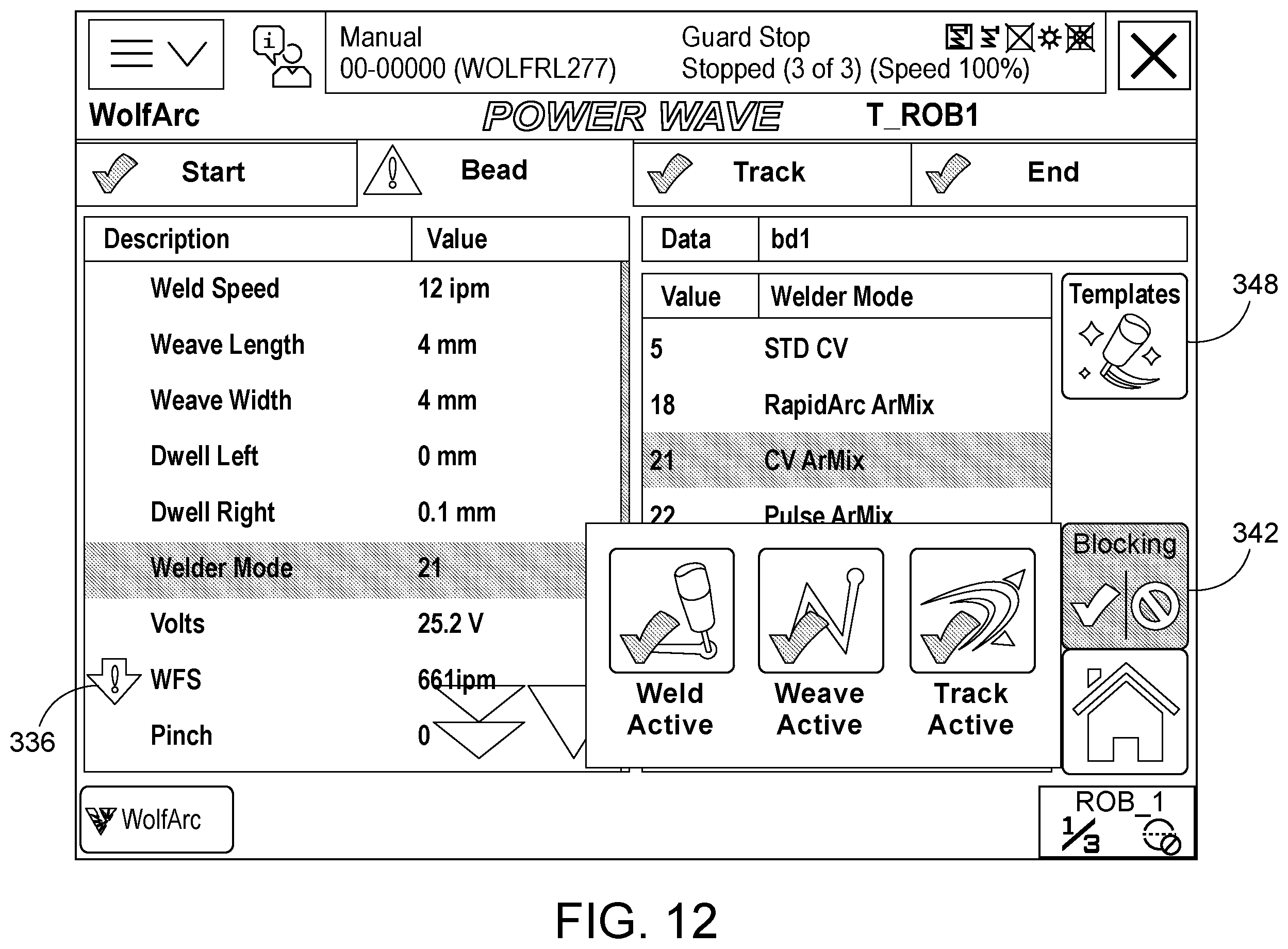 Patent US11847298 Figure 12 – User interface with real time pictograph representation of parameter settings