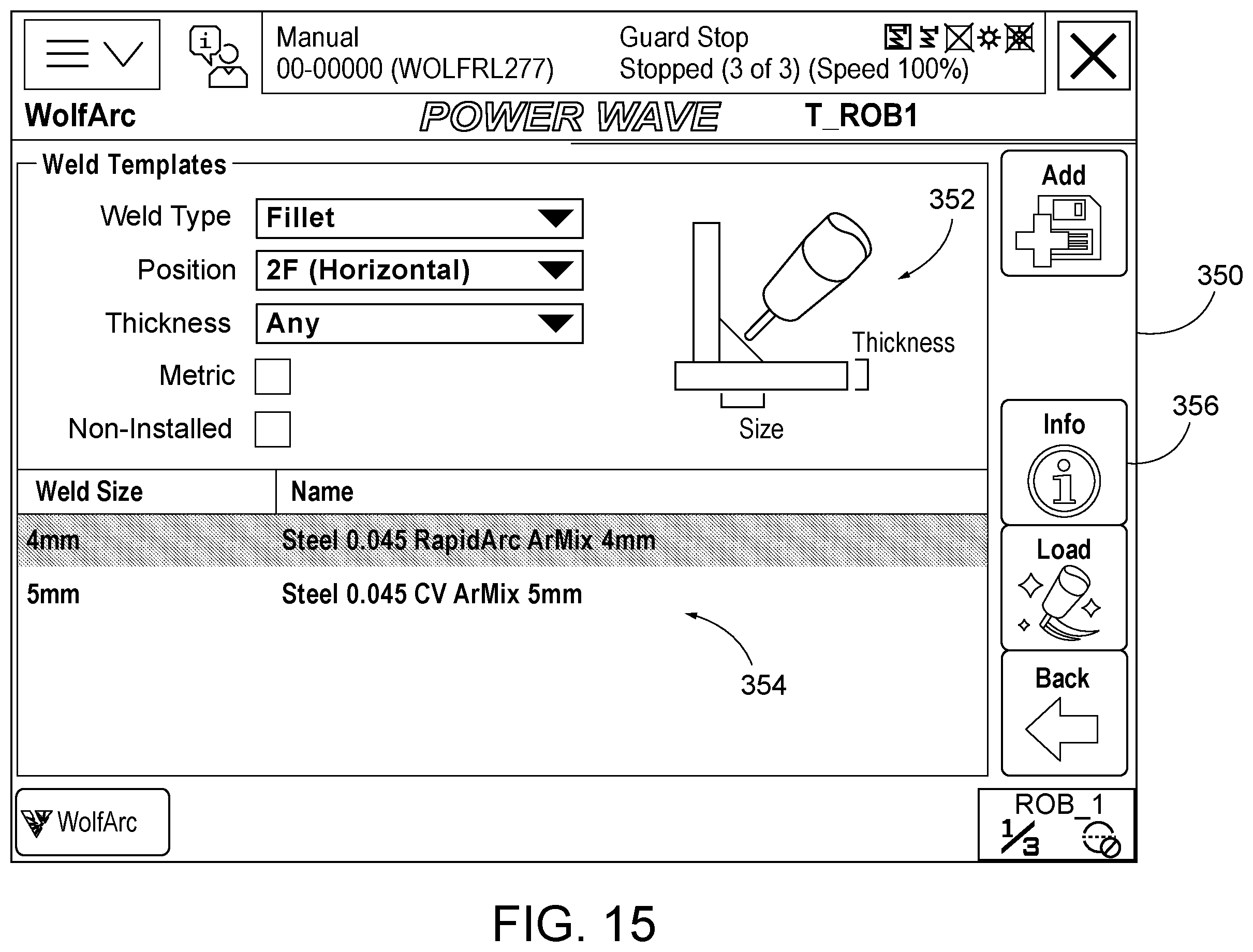 Patent US11847298 Figure 15 – User interface with real time pictograph representation of parameter settings