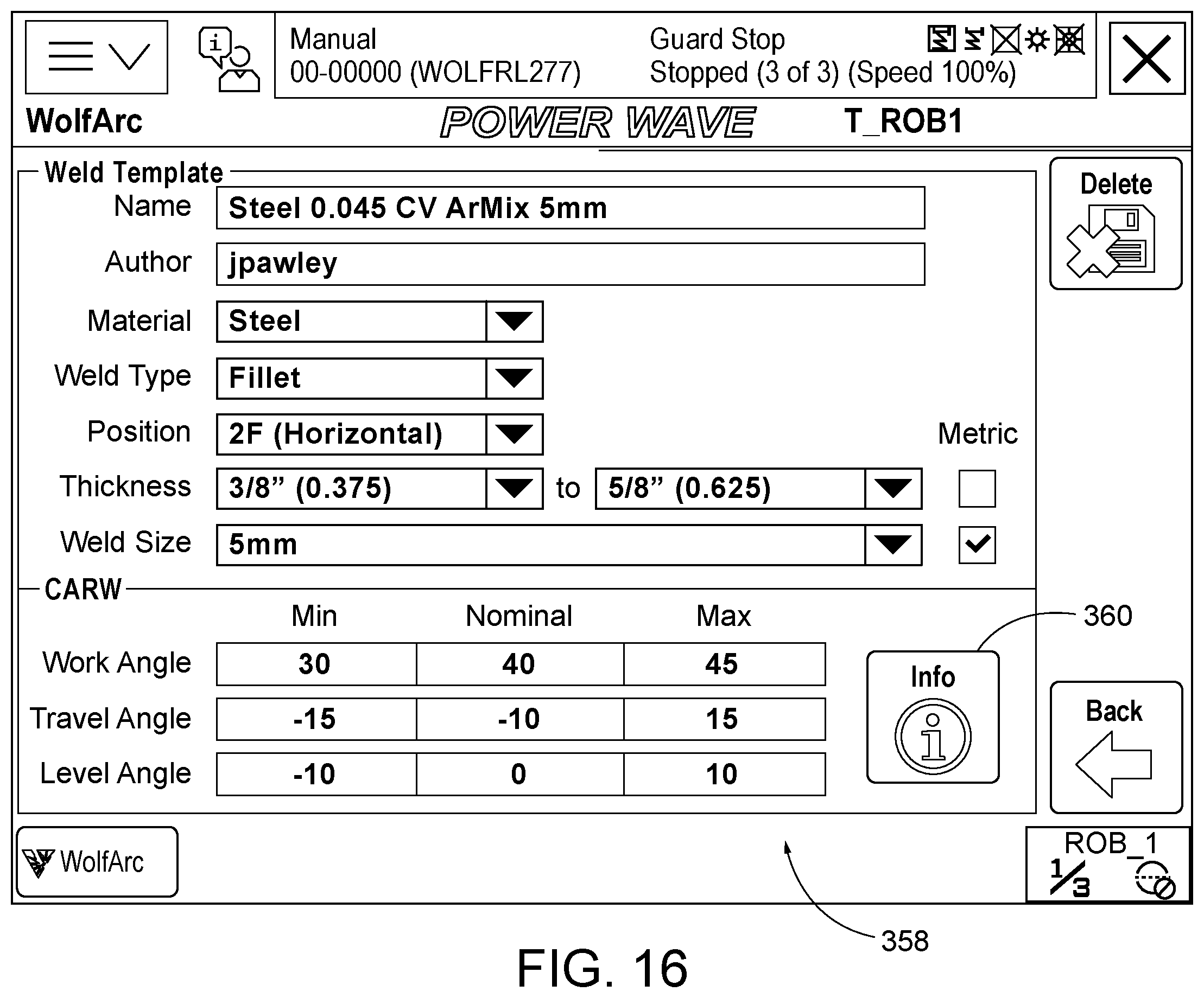 Patent US11847298 Figure 16 – User interface with real time pictograph representation of parameter settings