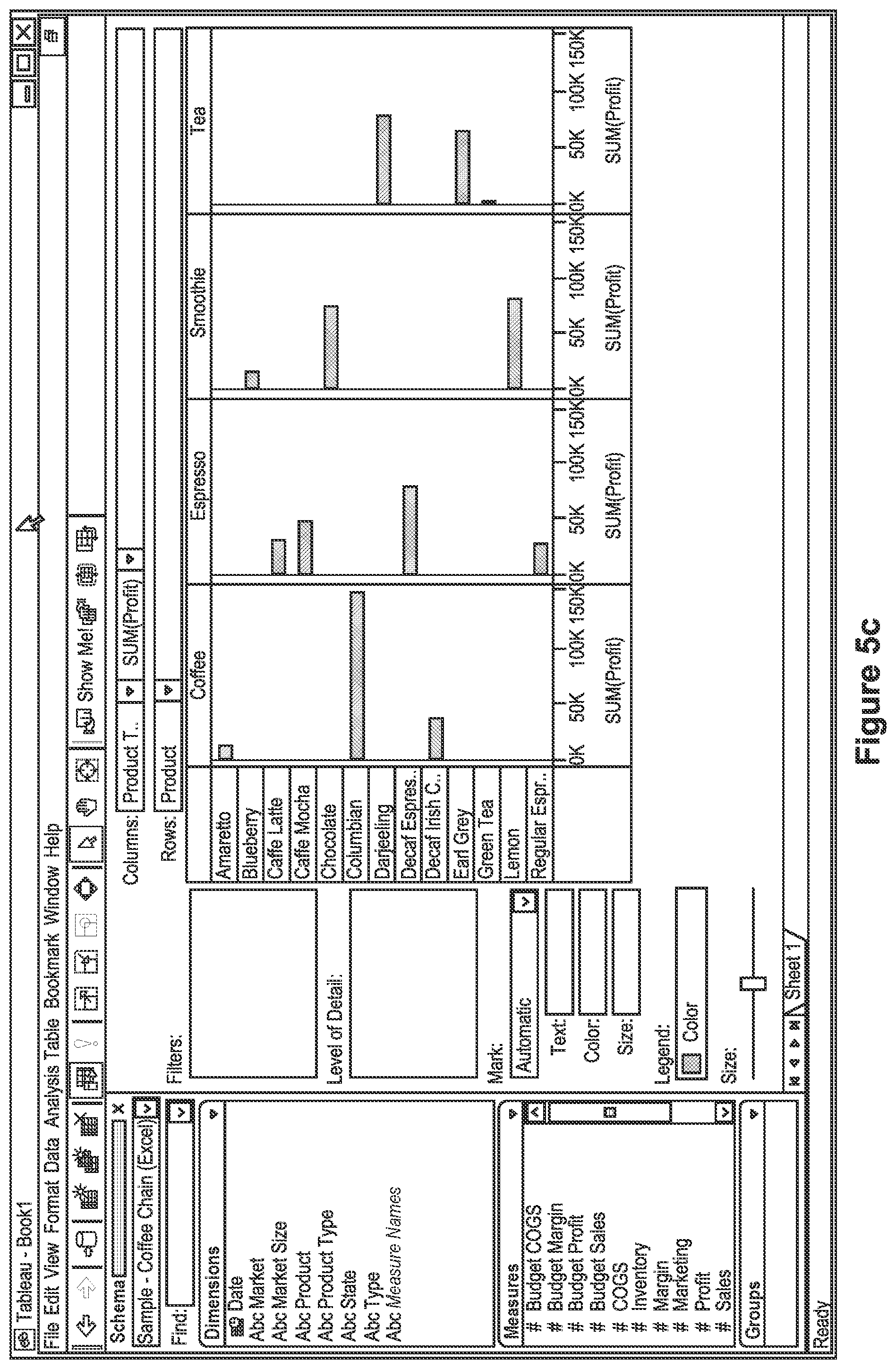 Patent US11847299 Figure 11 – Building a view of a dataset incrementally according to data types of user-selected data fields