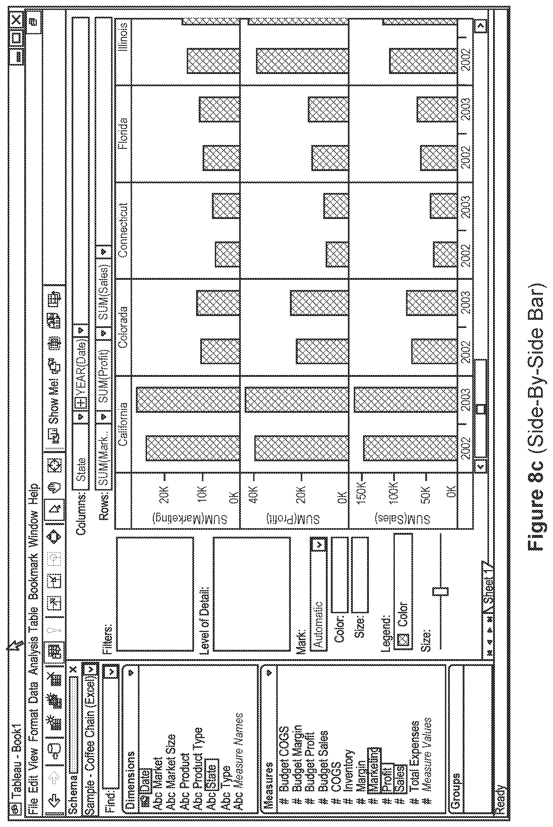 Patent US11847299 Figure 17 – Building a view of a dataset incrementally according to data types of user-selected data fields