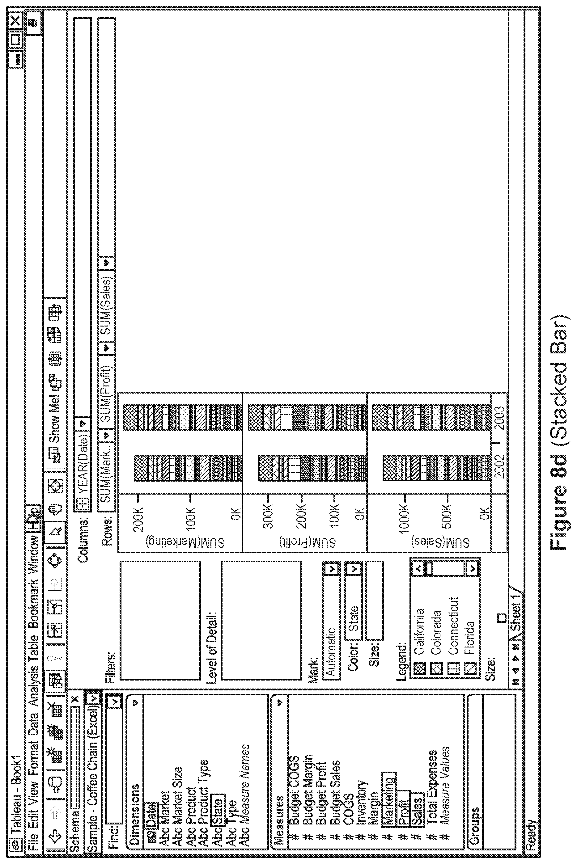 Patent US11847299 Figure 18 – Building a view of a dataset incrementally according to data types of user-selected data fields