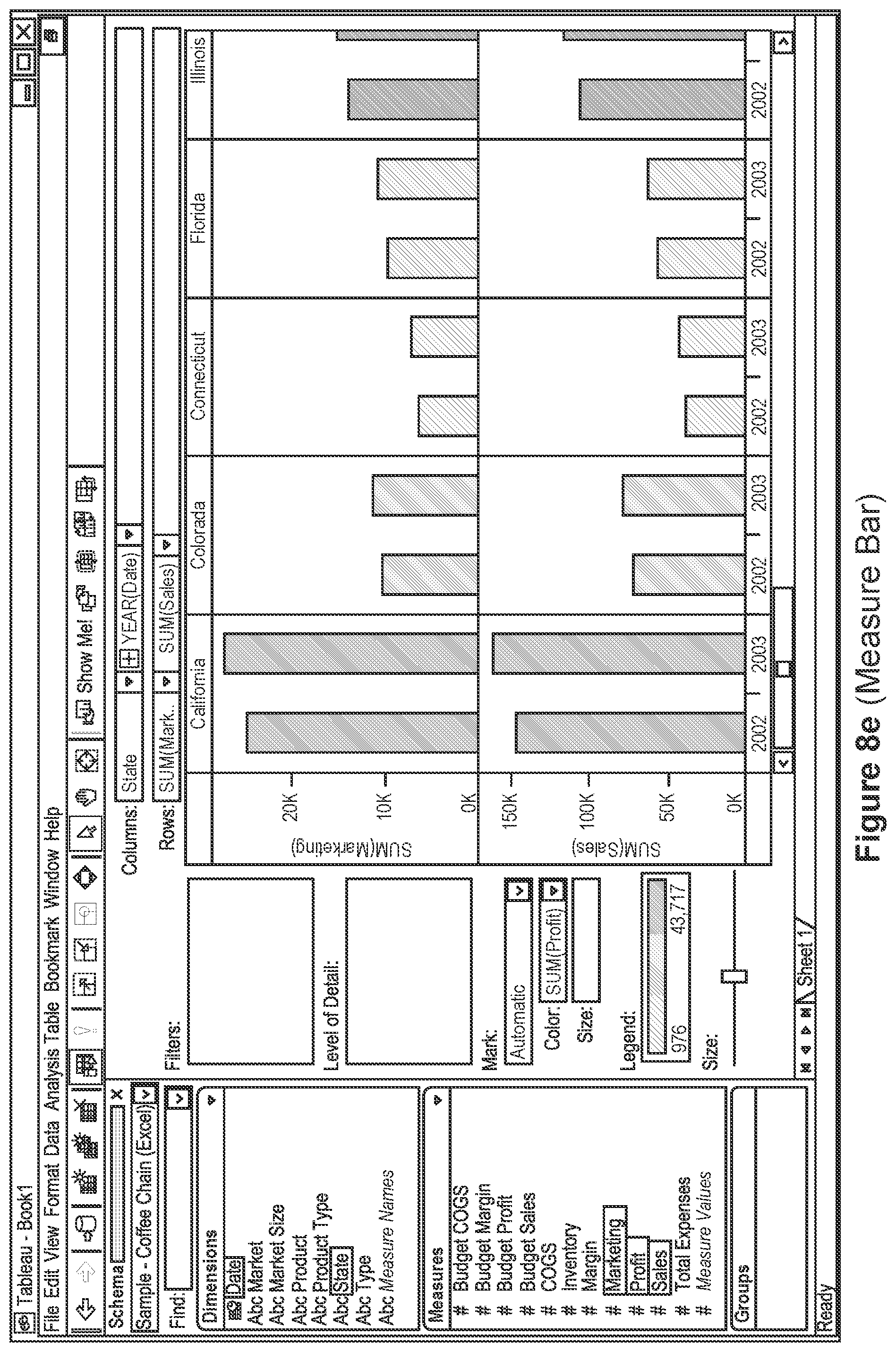 Patent US11847299 Figure 19 – Building a view of a dataset incrementally according to data types of user-selected data fields