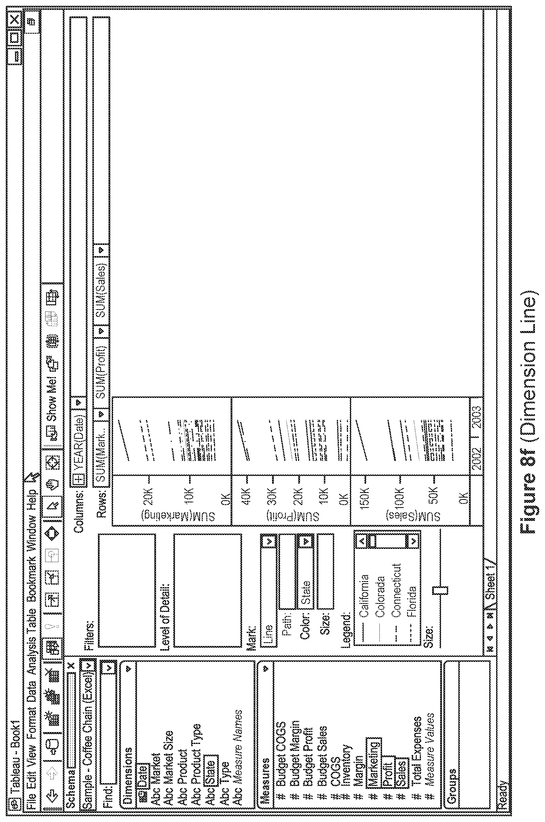 Patent US11847299 Figure 20 – Building a view of a dataset incrementally according to data types of user-selected data fields