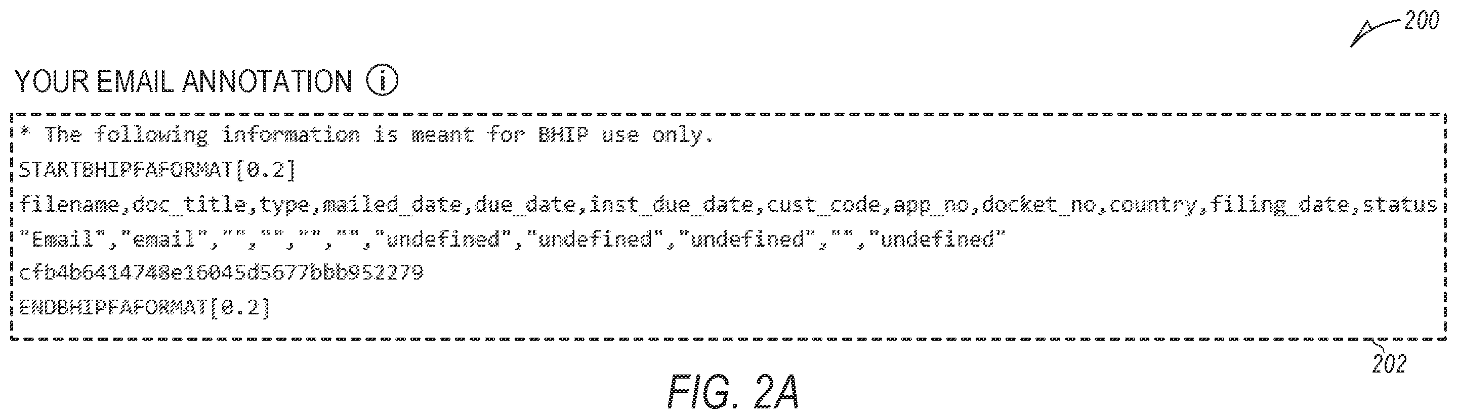 Patent US11847301 Figure 2 – Structured text for electronic communications